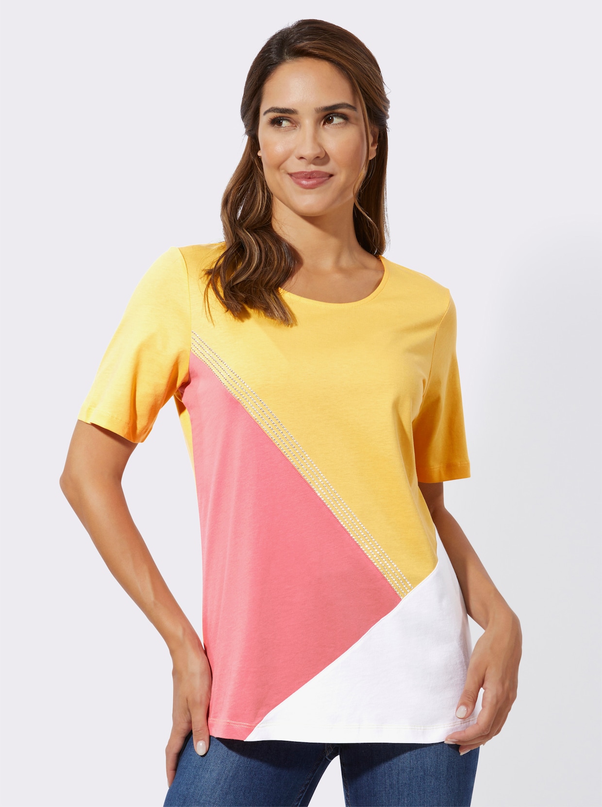Kortärmad topp - gul-flamingo