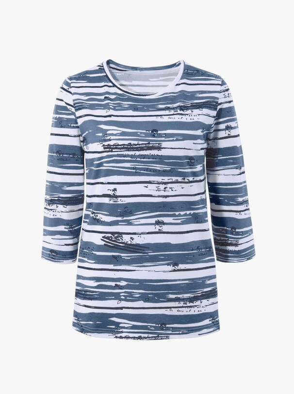Shirt - jeansblauw geprint