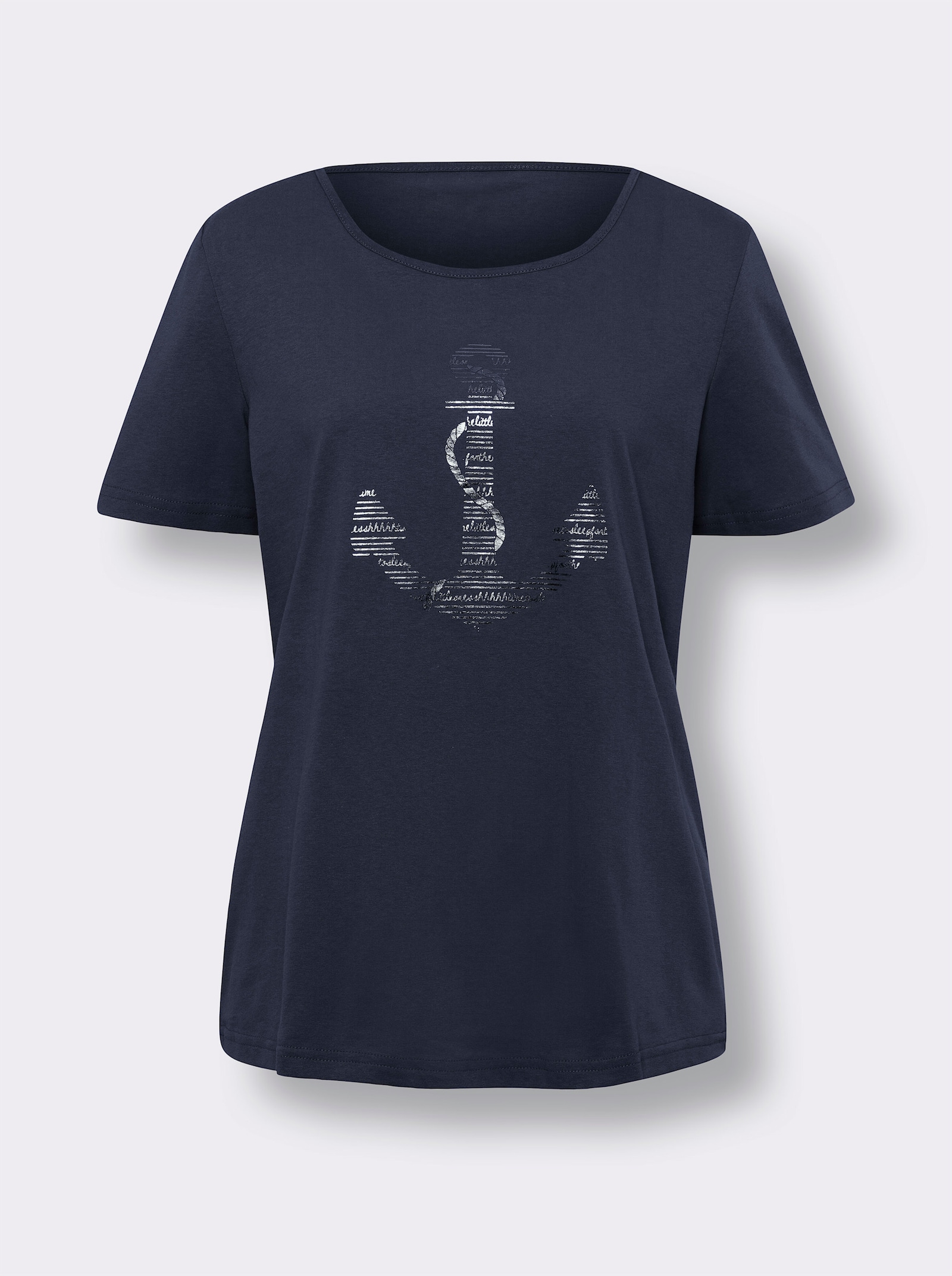 Kurzarmshirt im Anker-Dessin - marine