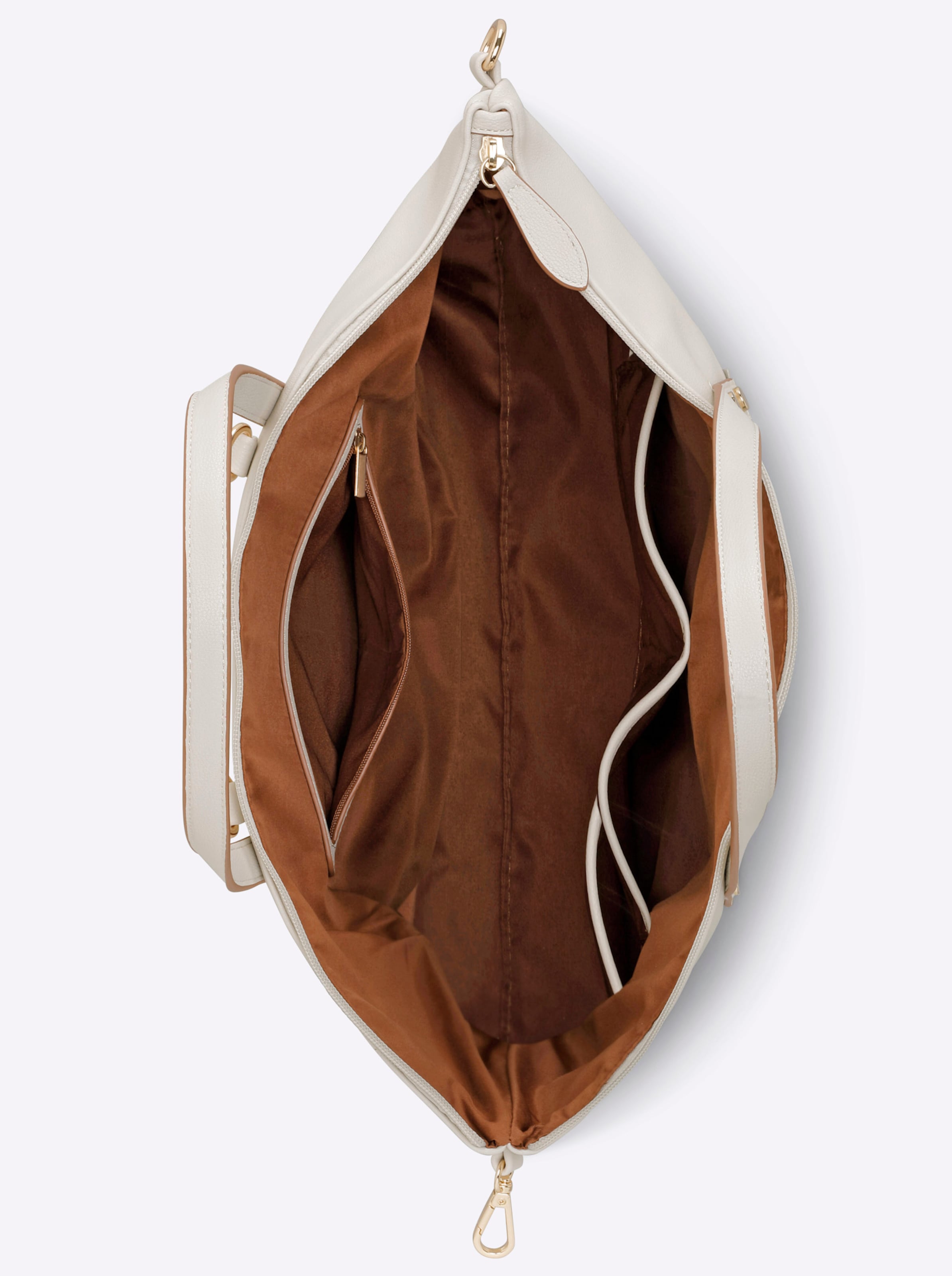 Rucksack günstig Kaufen-Tasche in sand von heine. Tasche in sand von heine <![CDATA[Tasche Auch als Rucksack verwendbar, dank der beiden abnehmbaren und längenverstellbaren Schulterriemen. Aus hochwertigem Leder-Imitat, mit kontrastfarbenen Kanten und goldfarbenen Metall-Elemen