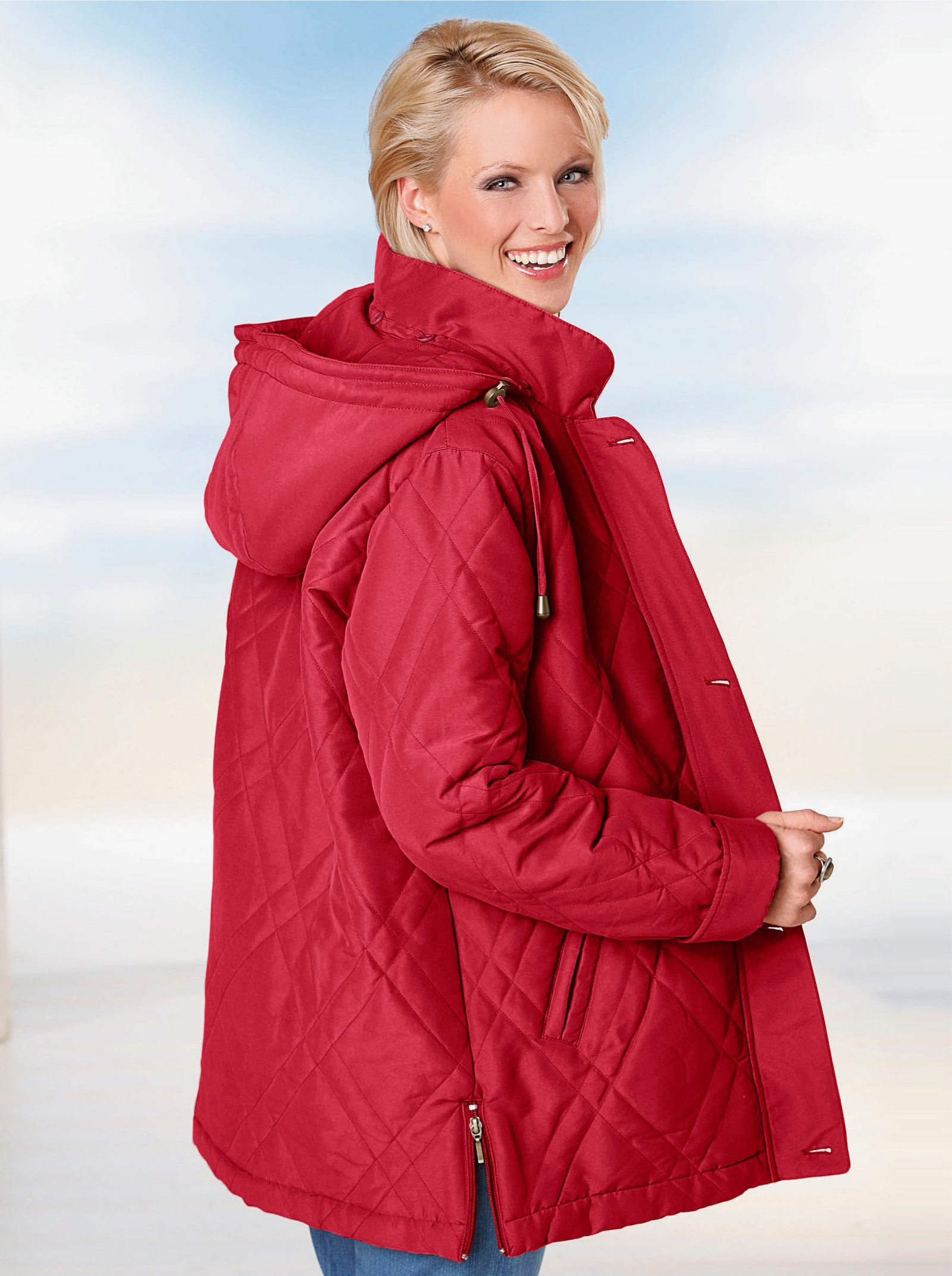 Outdoorjacke wind- und wasserabweisend - rot