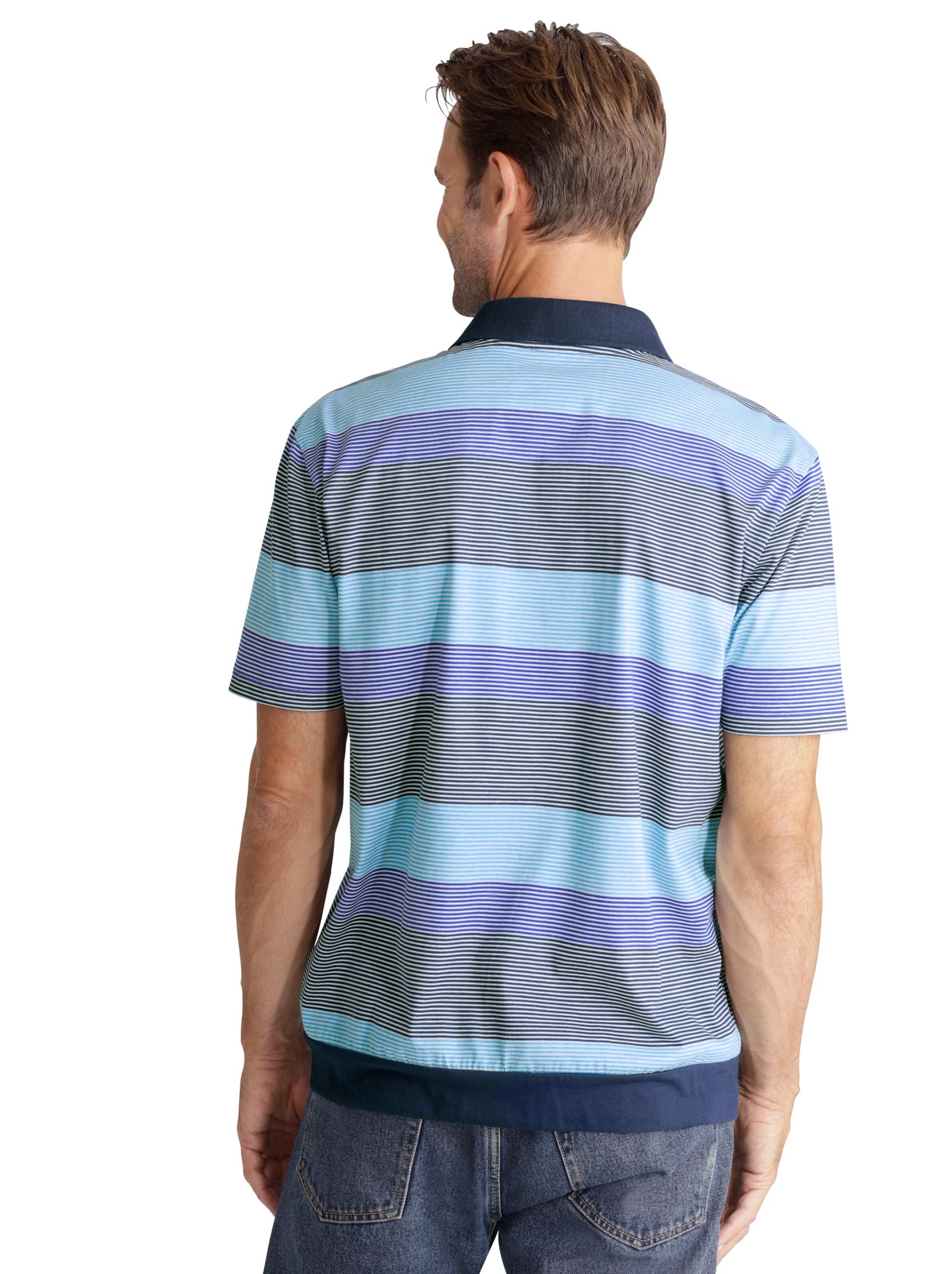 Poloshirt - blau-geringelt