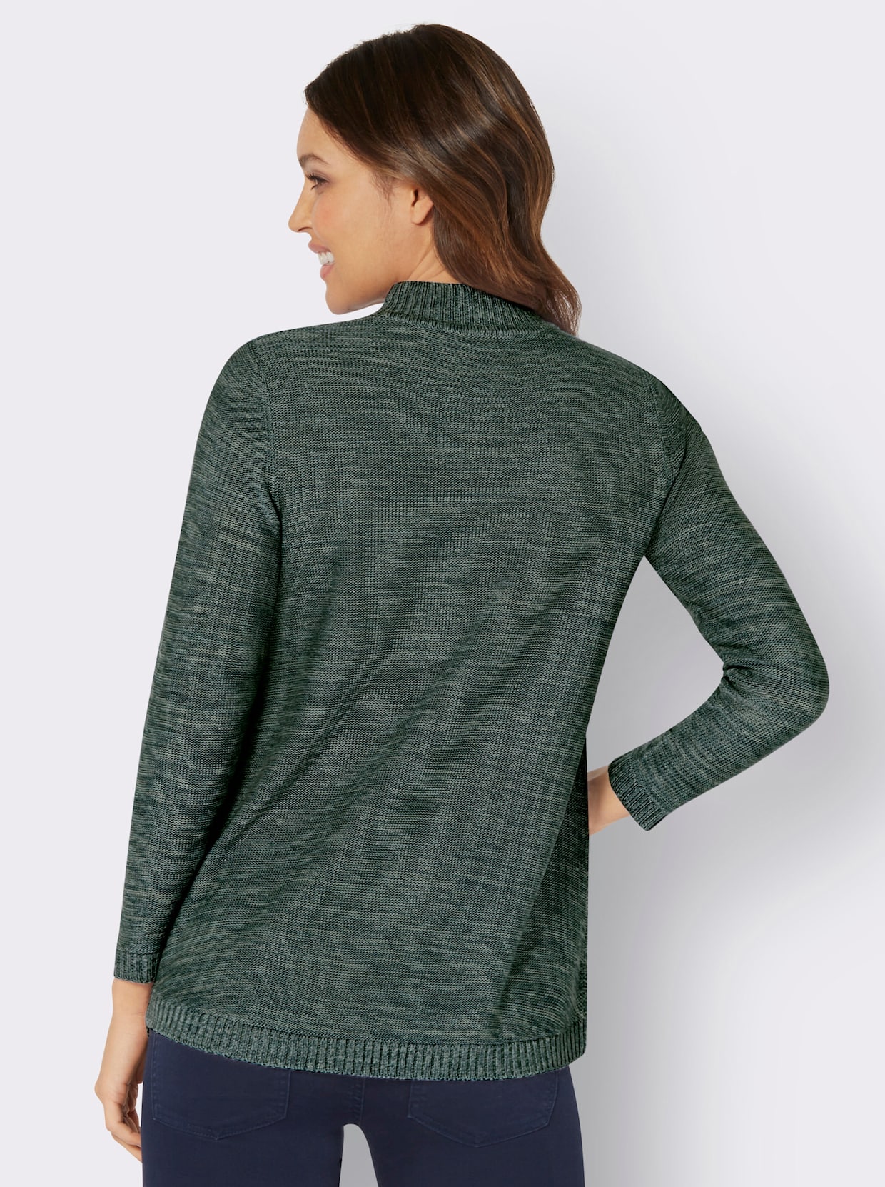 Pullover met lange mouwen - mos/jade gemêleerd