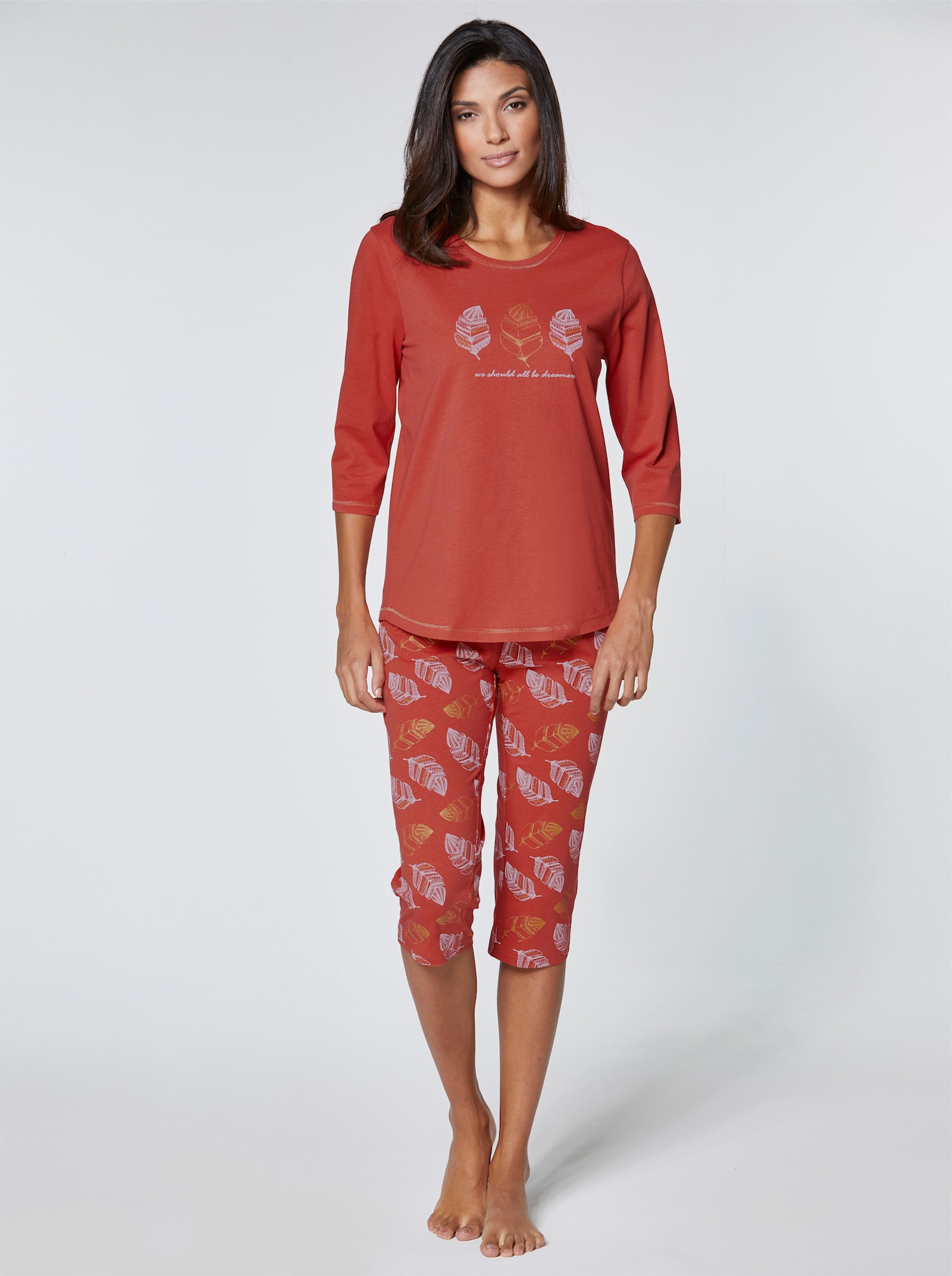 wäschepur Schlafanzug mit Glanz-Effekten - terra