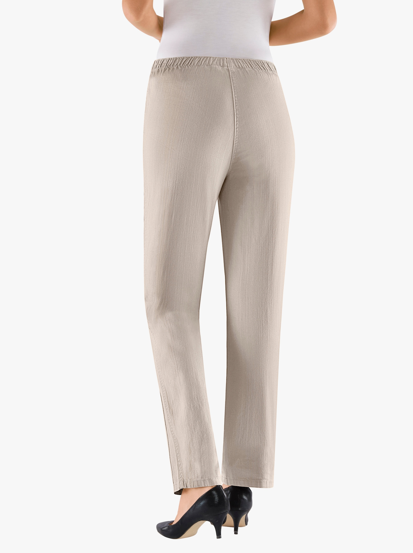 Comfortjeans met comfortband rondom - steengrijs