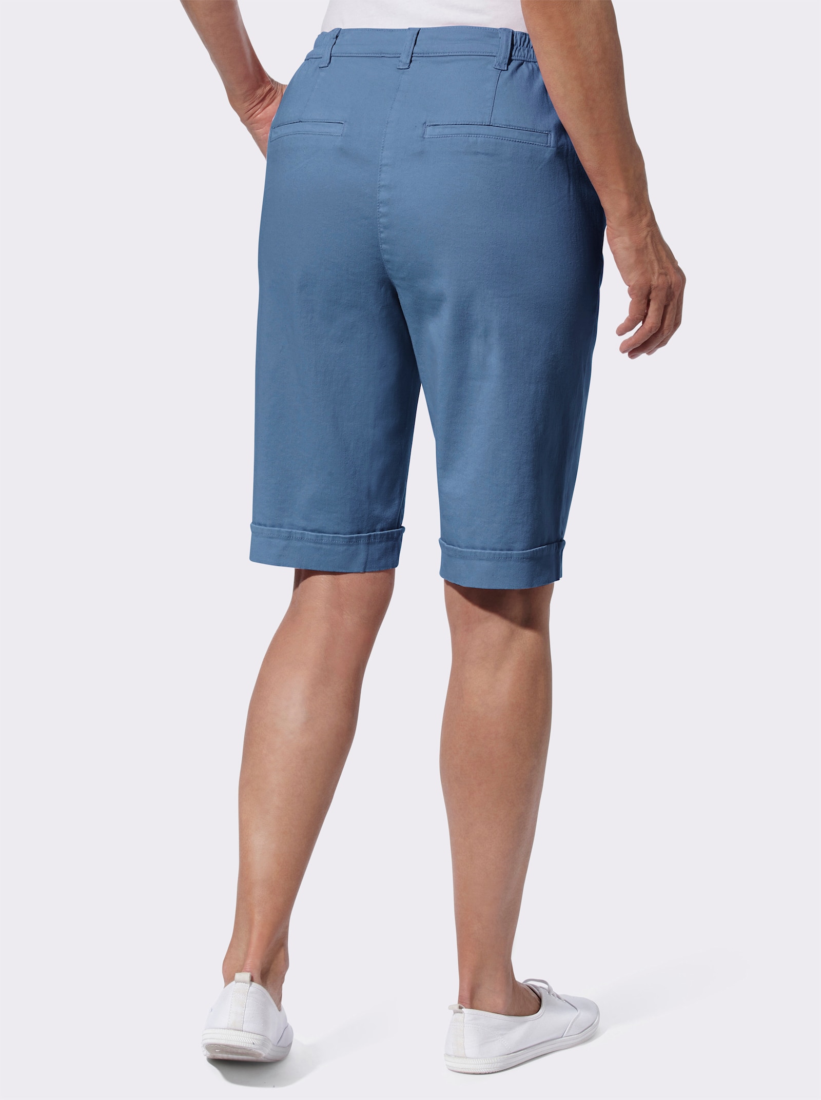 Džínsové bermudy, elastický pás vzadu - modrá