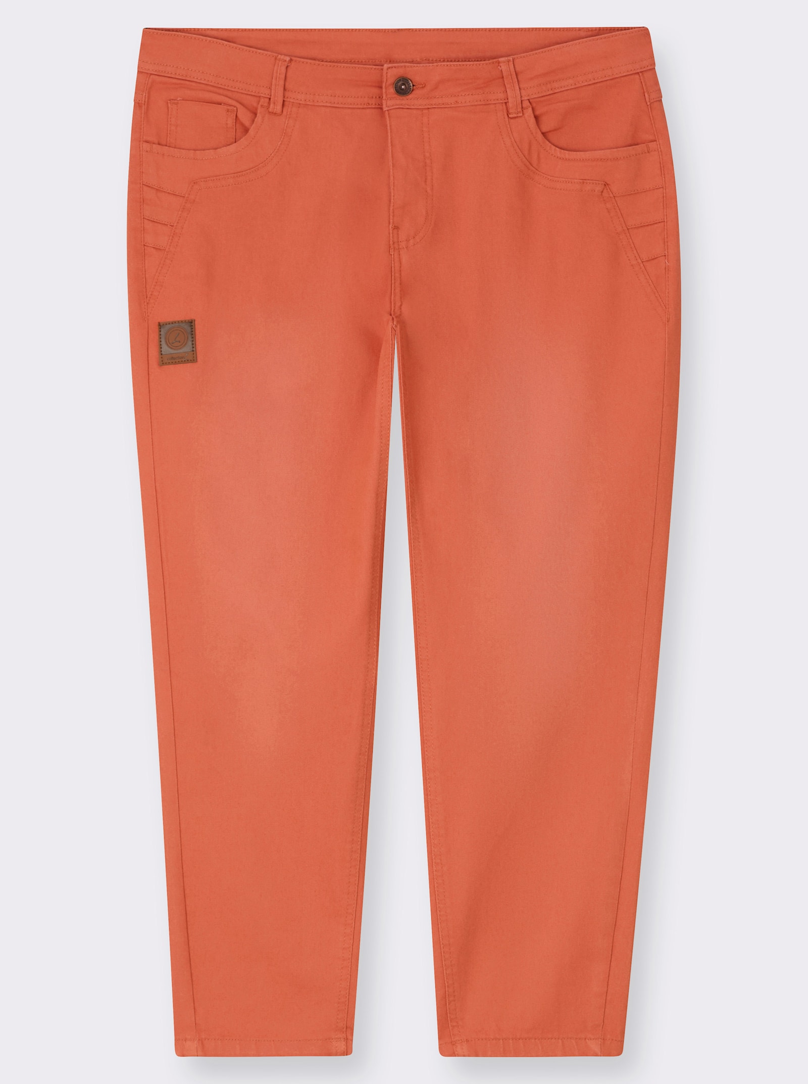  5-Pocket-Jeans mit Ziernähten - papaya