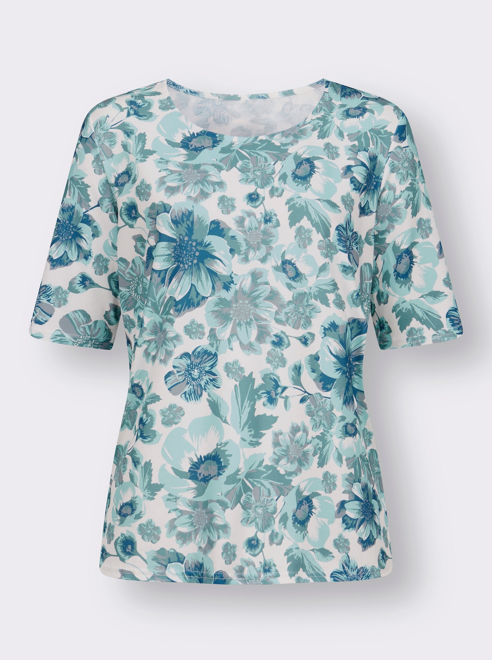 Shirt met korte mouwen van jersey - wit/jade bedrukt