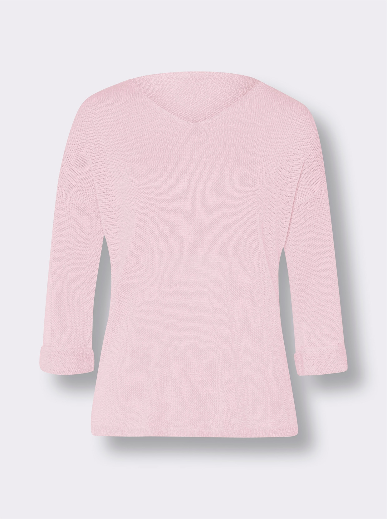 heine Pullover met V-hals - lichtroze