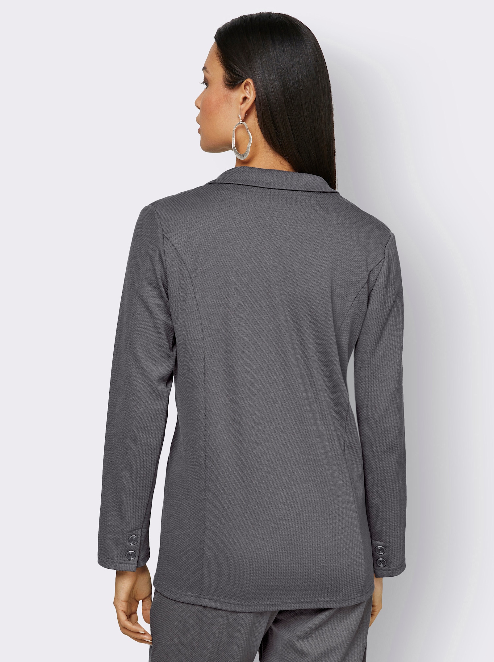 Blazer met sierknopen - antraciet