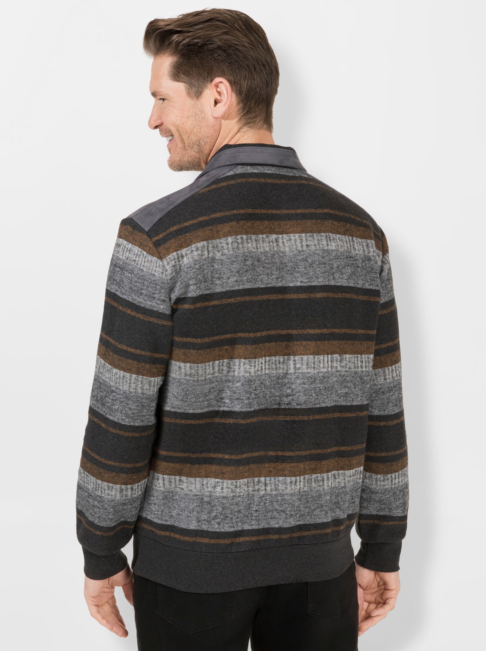 Marco Donati Sweatshirt - antraciet/camel gemêleerd