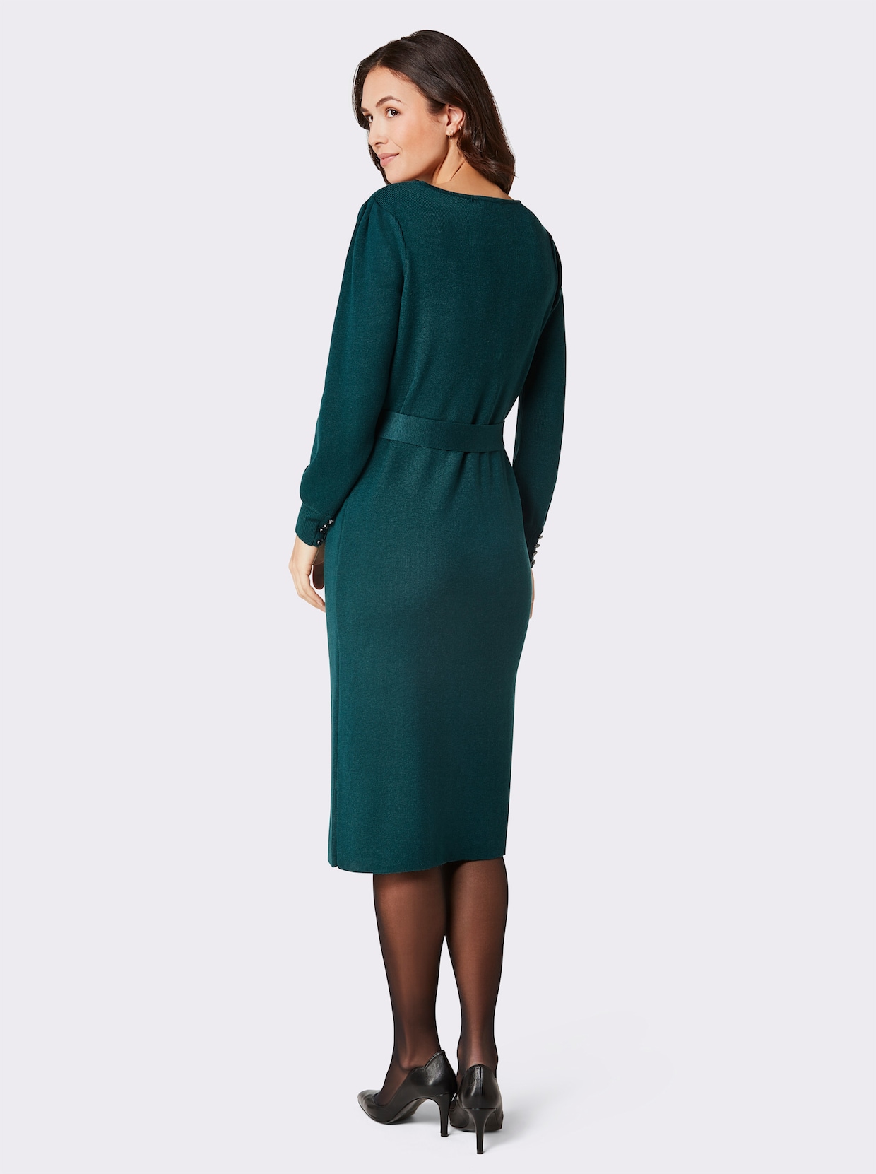 CREATION L PREMIUM Merino-Mix-Strickkleid - petrol