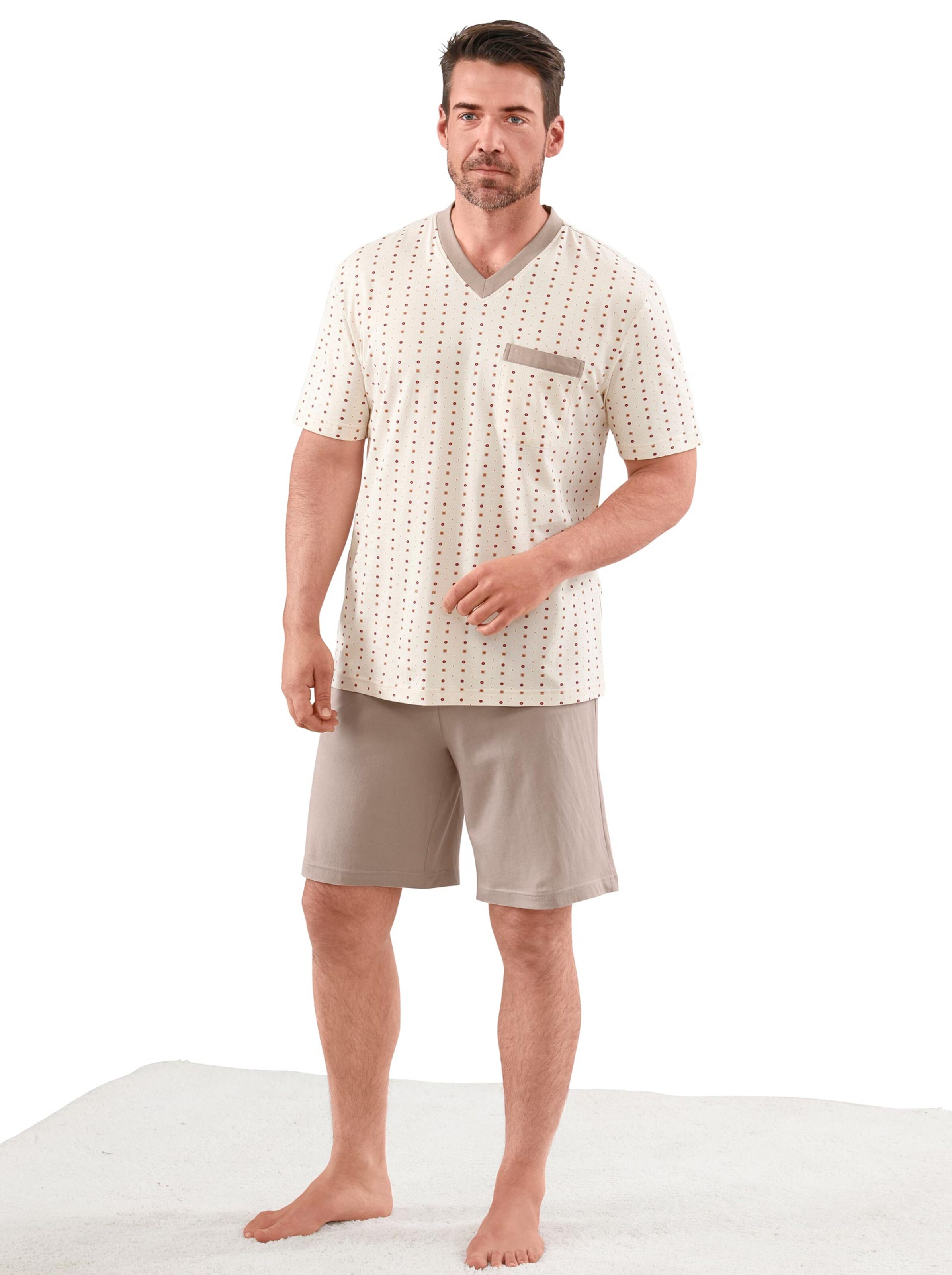 KINGsCLUB Shortys - beige + grau-dunkelrot