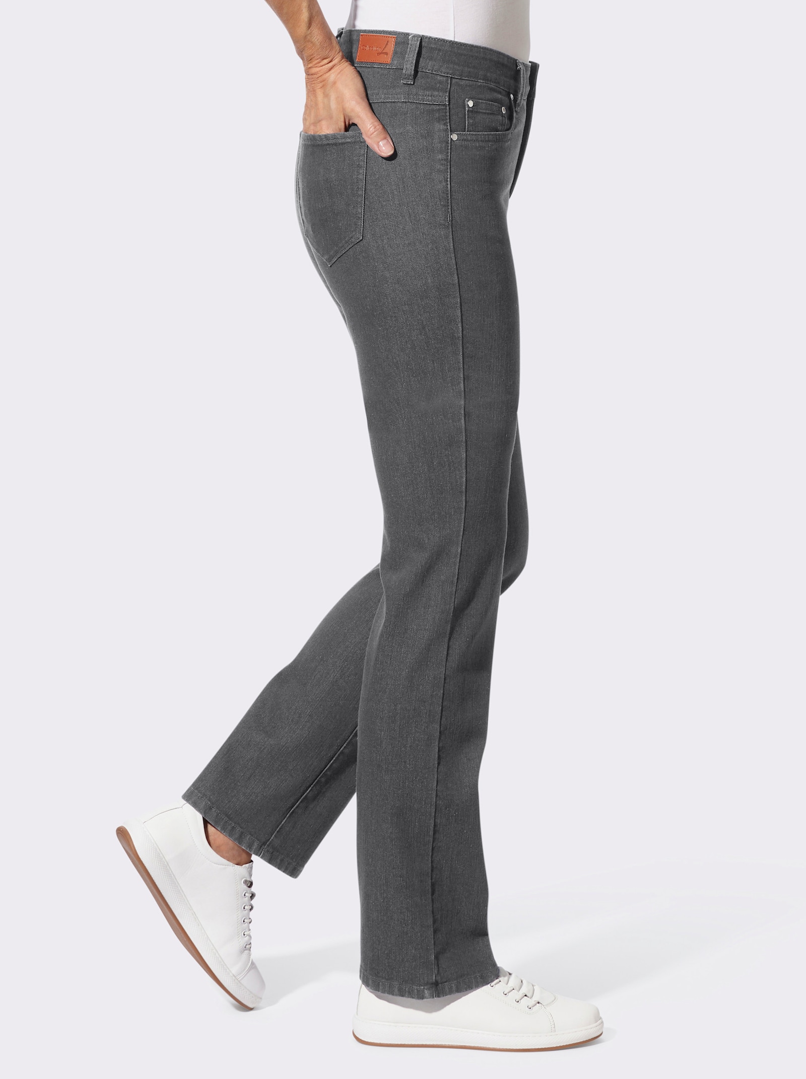 Thermojeans mit innenliegendem Dehnbund - grey-denim