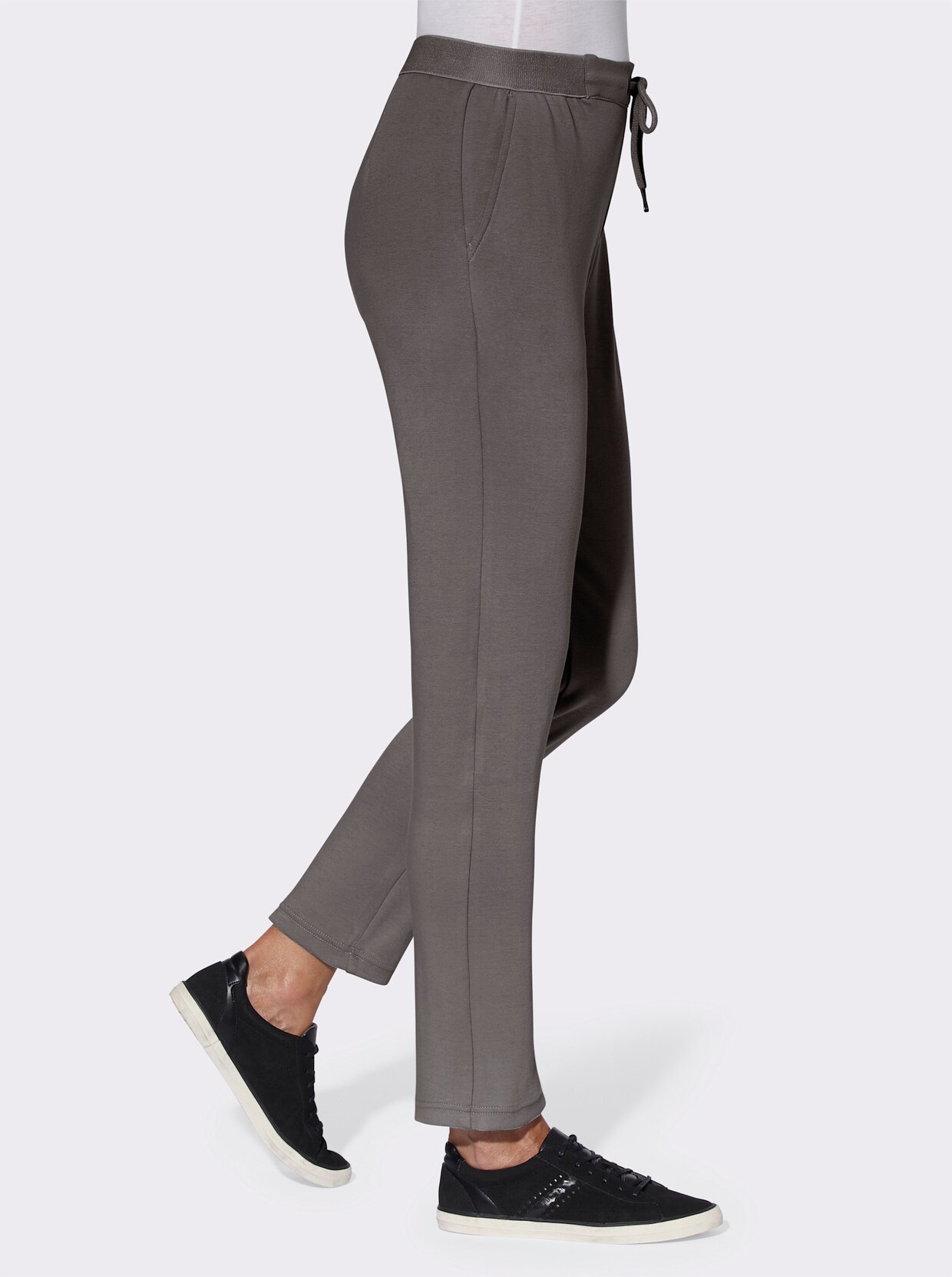 Jersey pantalon - donkertaupe