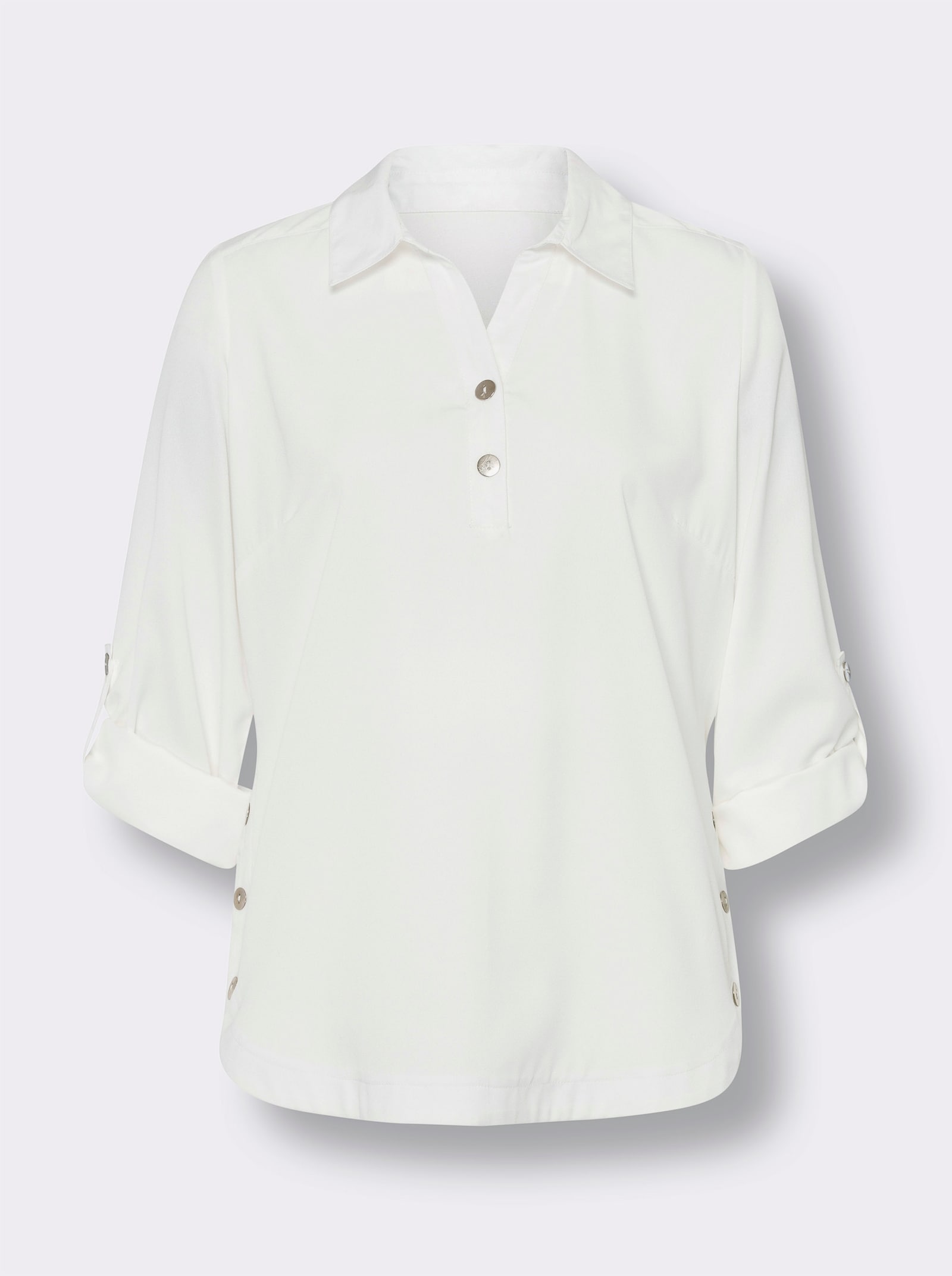 Schlupf-Bluse in bügelfreier Crêpe-Qualität - ecru