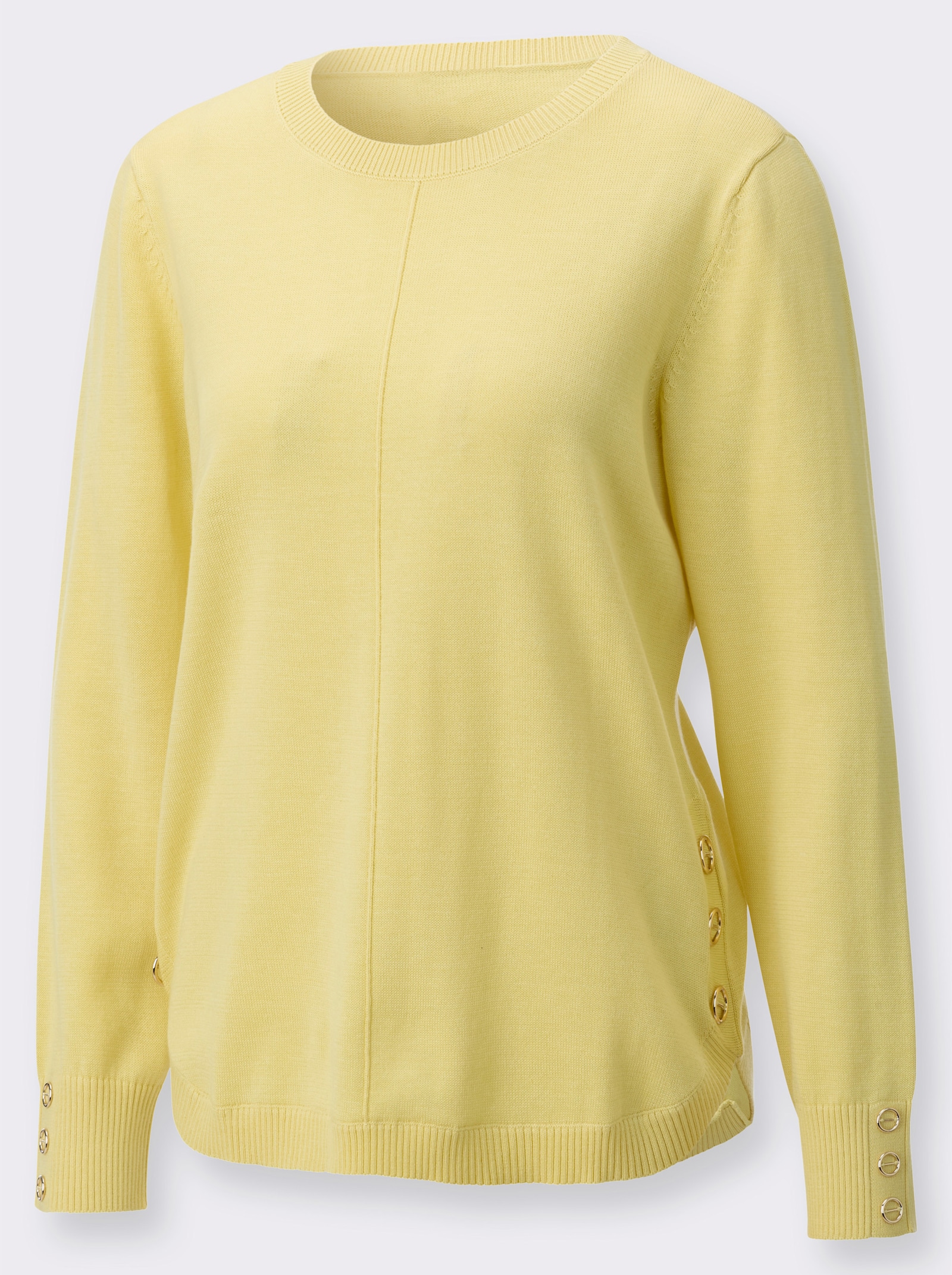 Langarm-Pullover - zitrone