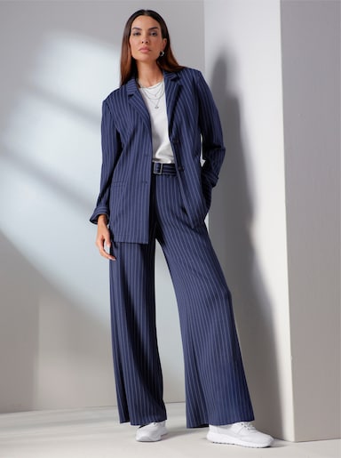 heine Jerseyblazer mit Nadelstreifen - marine-silberfarben Nadelstreifen