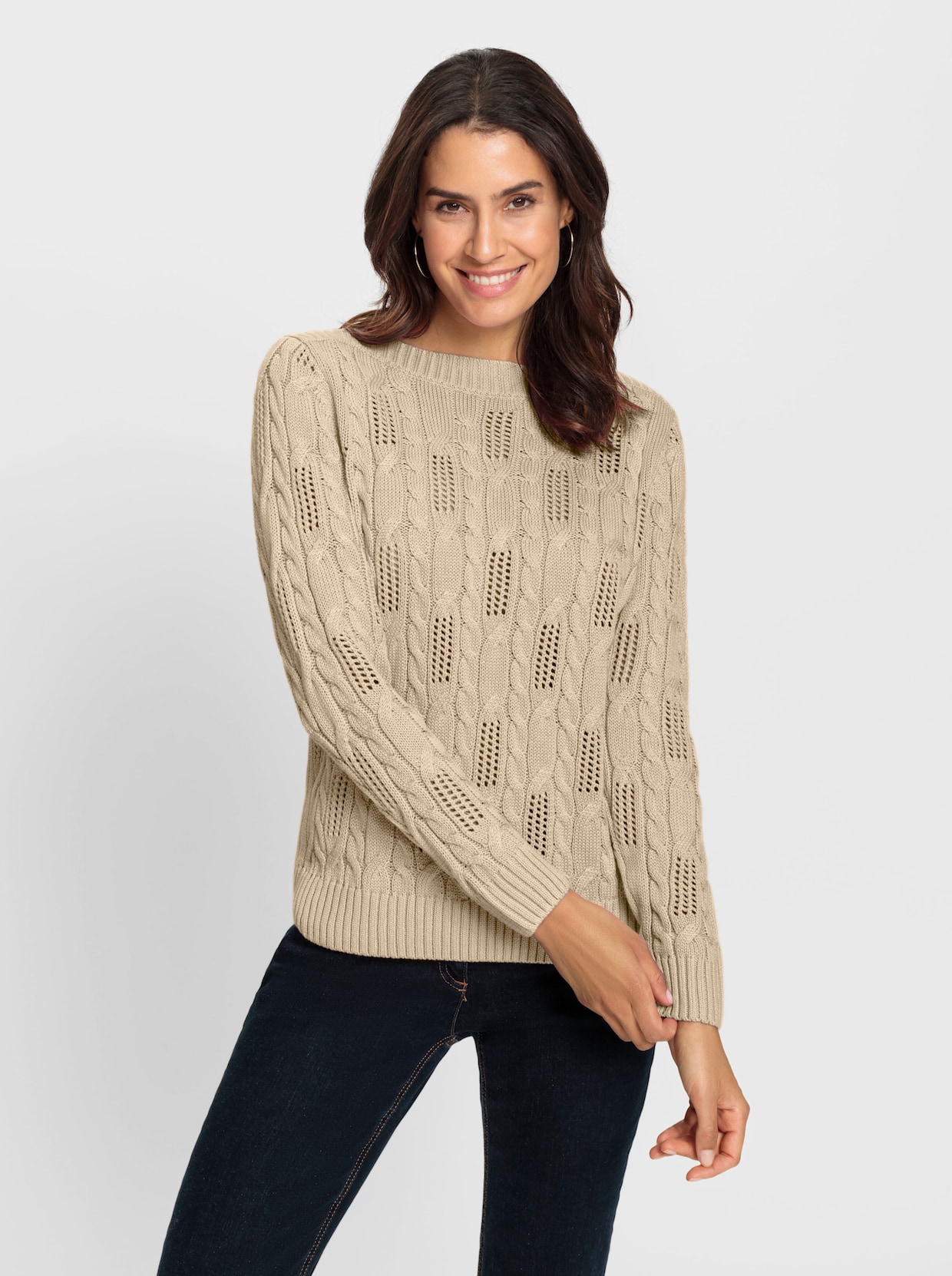 Pullover met lange mouwen - zand