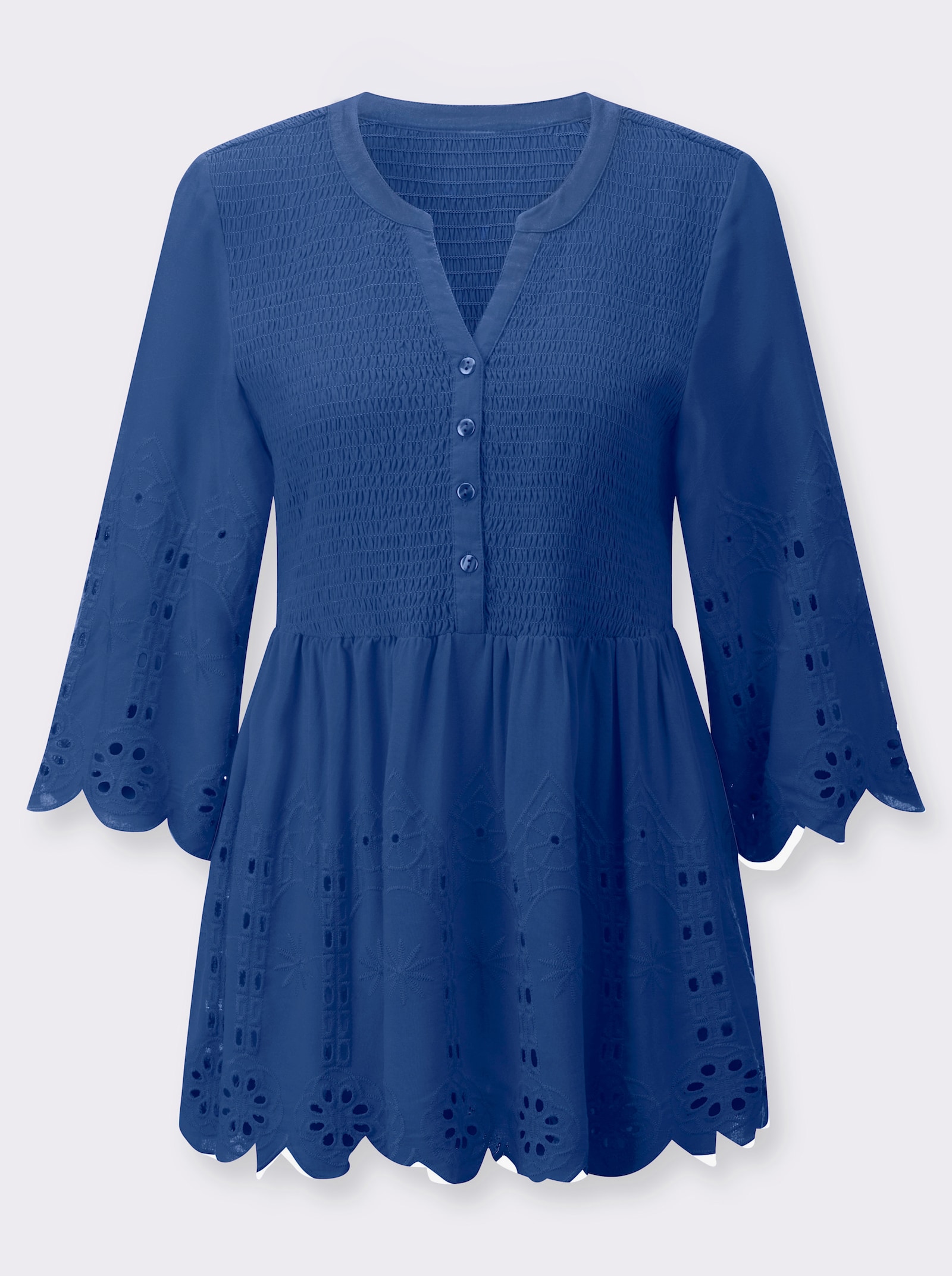 Tunika, čipka, ažúrová výšivka - Kráľovská modrá