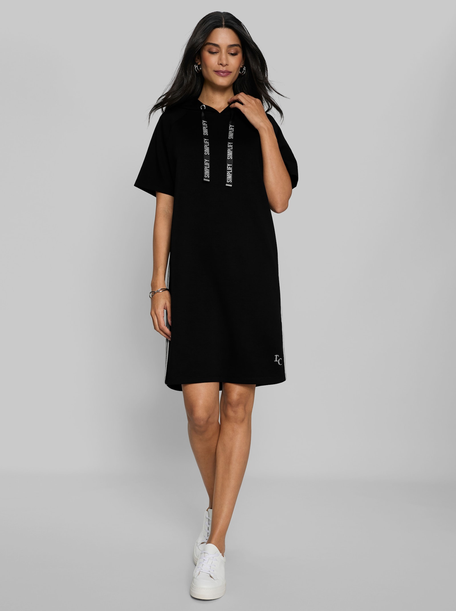 heine Sweatkleid mit Glitzer-Details - schwarz