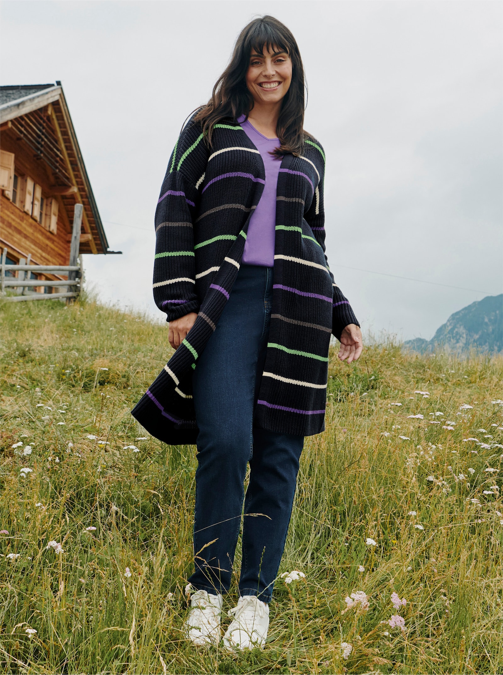 sheego Jeans schmal, mit bequemem Oberschenkel - dark blue