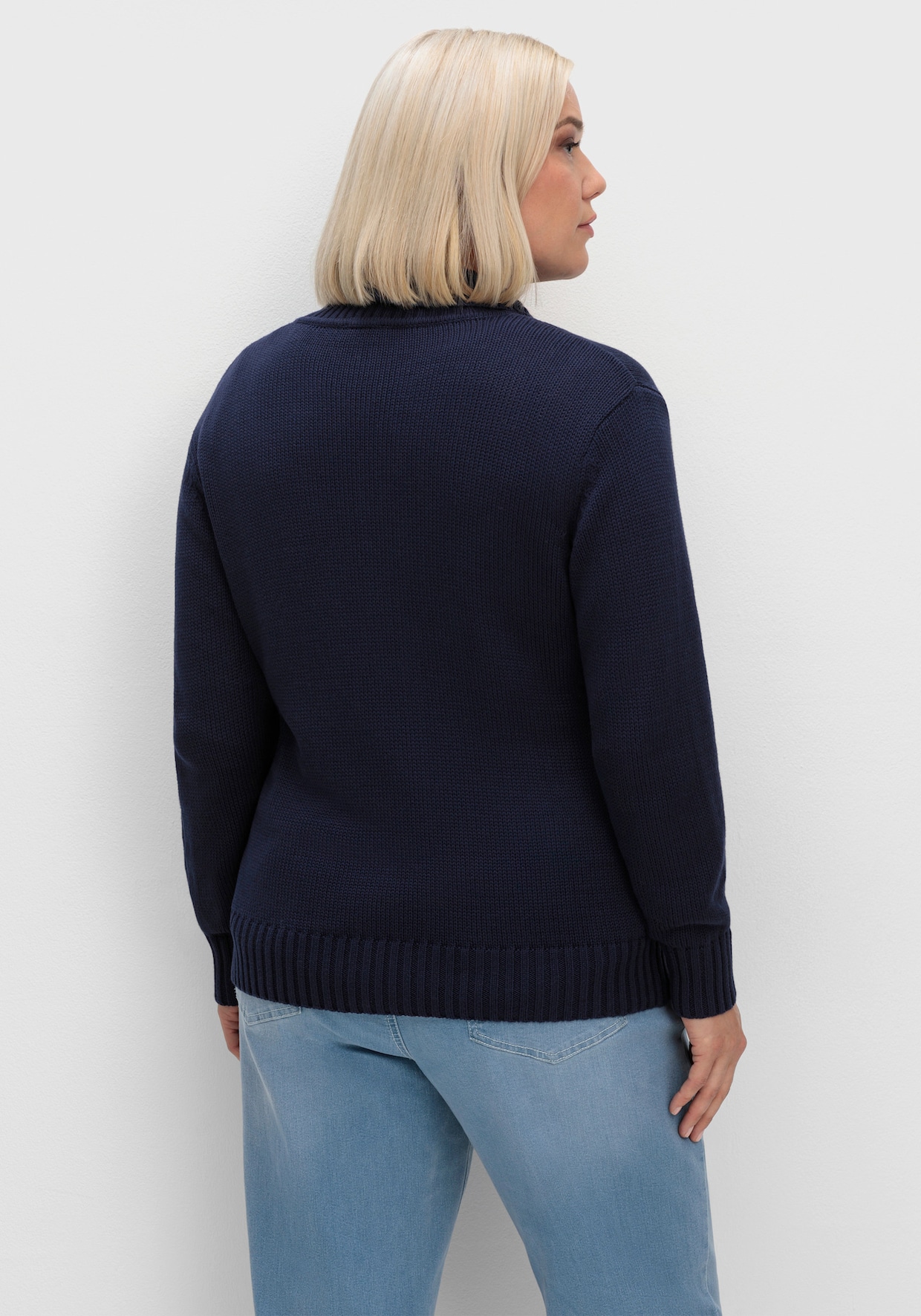 Strickjacke mit 2-Wege-Reißverschluss - marine