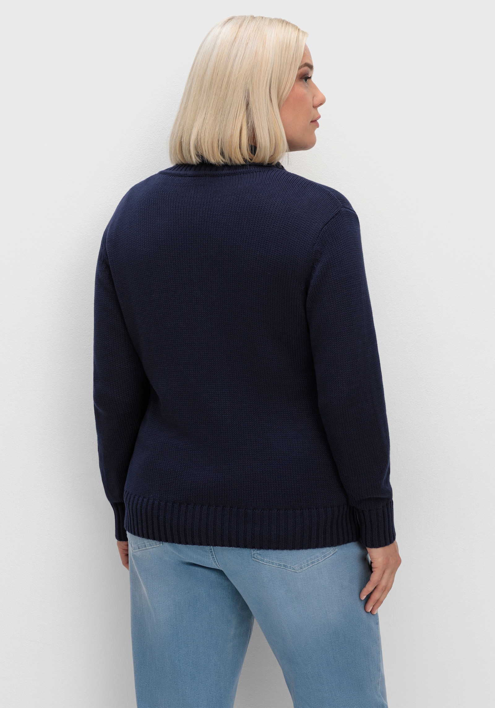 Strickjacke mit 2-Wege-Reißverschluss - marine