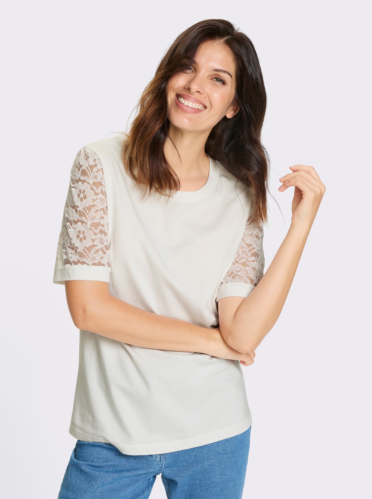 Spitzenshirt - ecru
