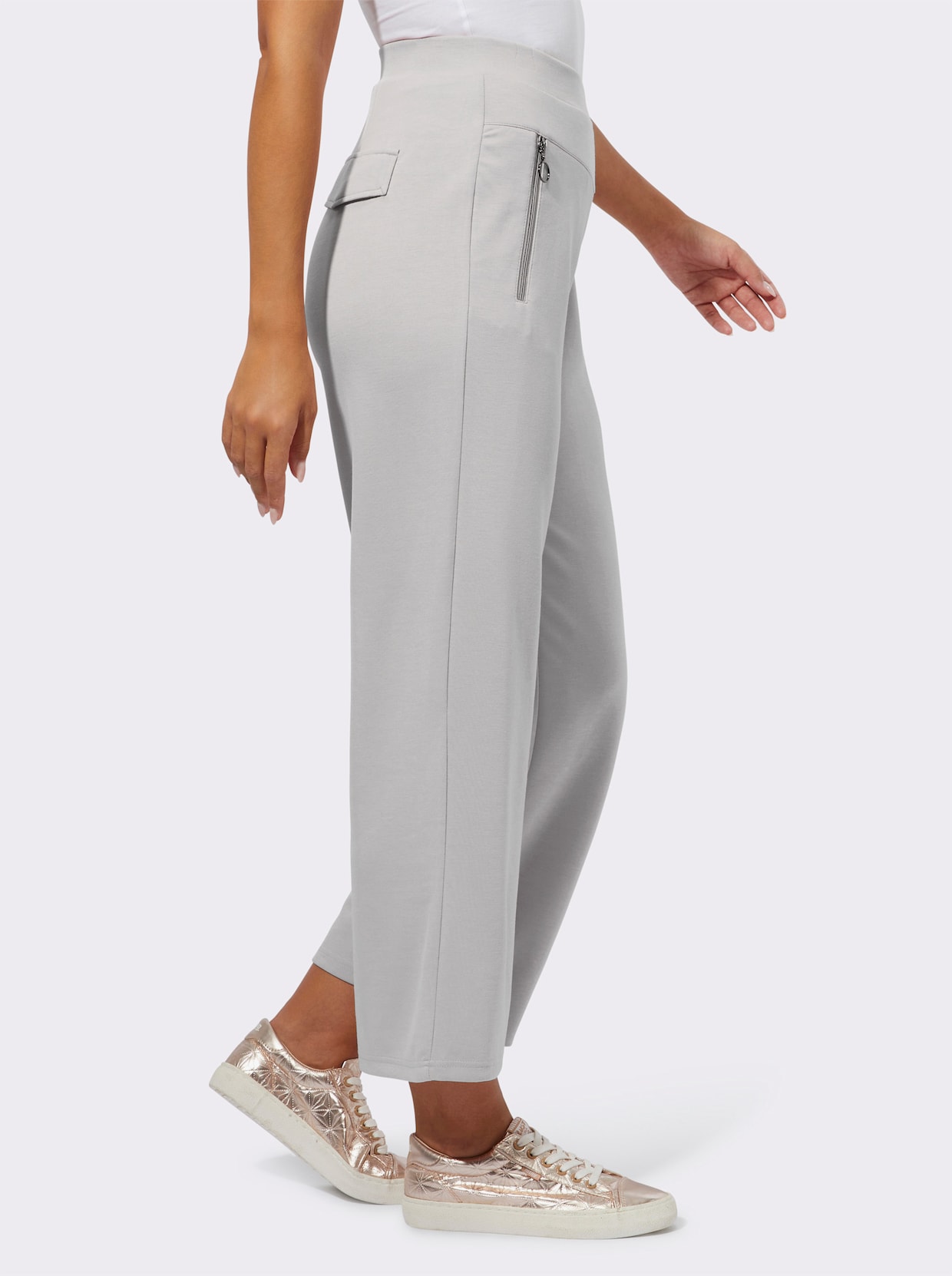 Pantalon large - gris clair