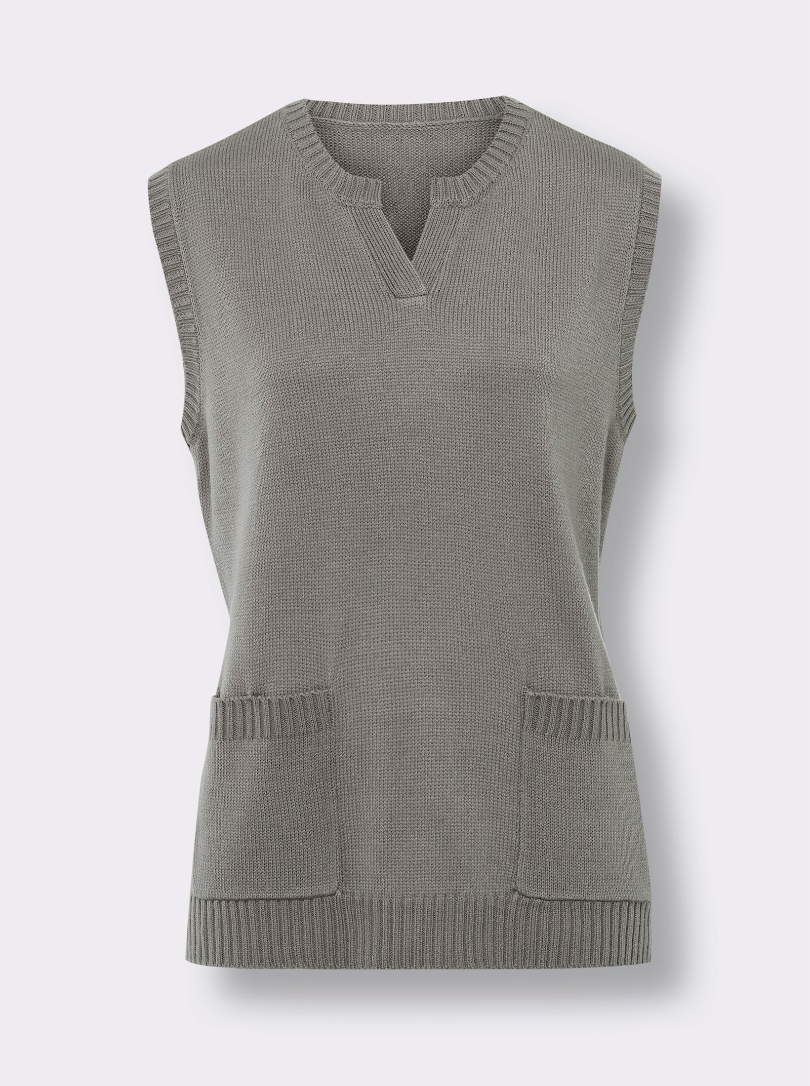 Pullunder mit aufgesetzten Taschen - grau