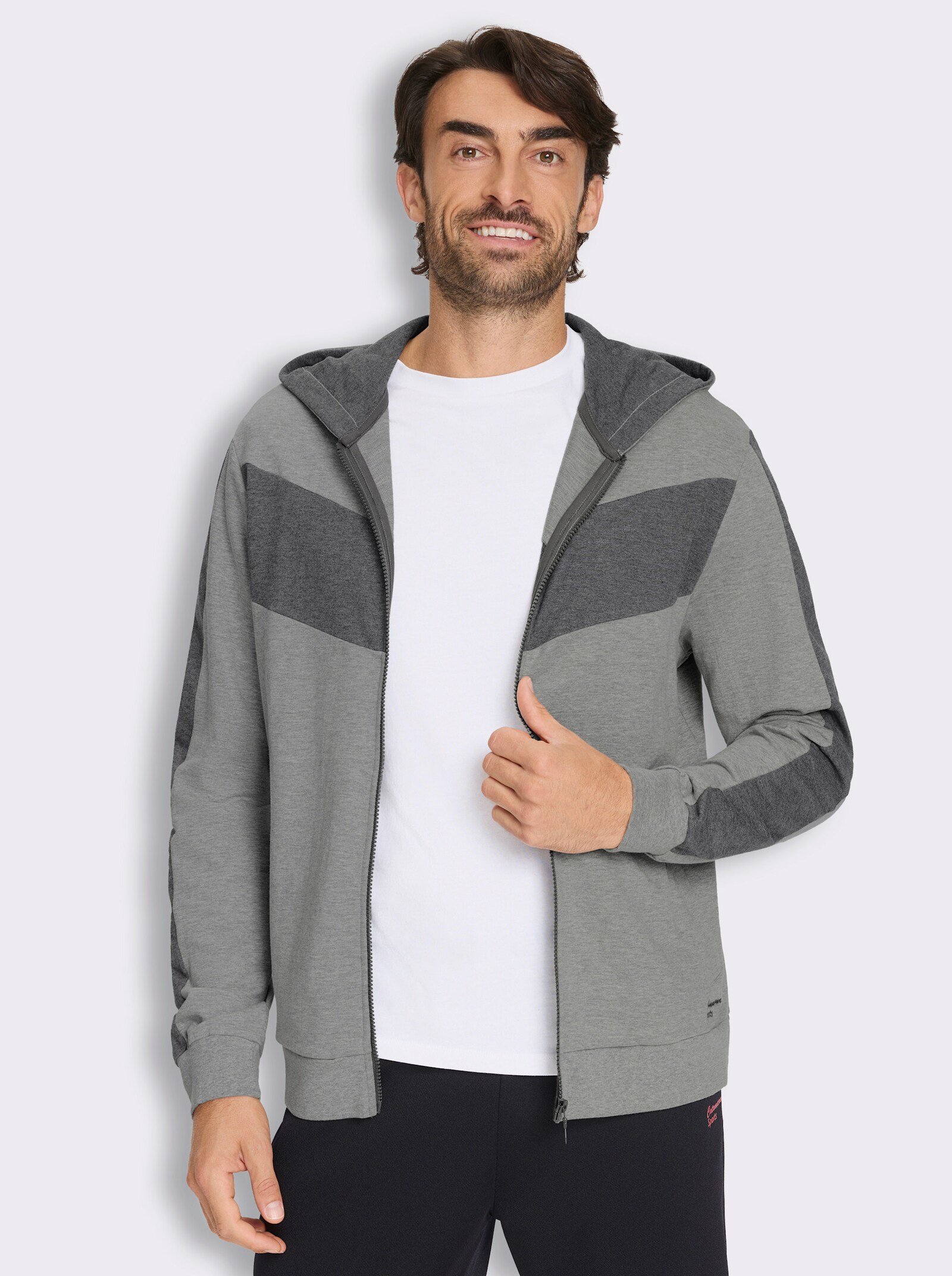 Catamaran Sports Sweatjacke mit Kapuze - grau-anthrazit-meliert