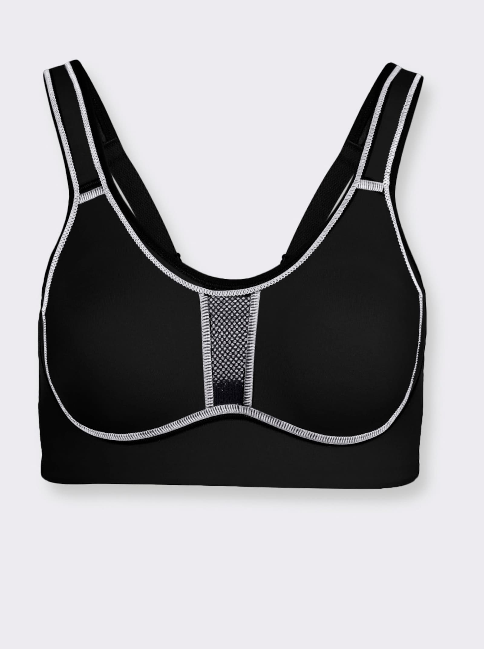 Viania Sport-BH utan bygel med frottéfoder - svart