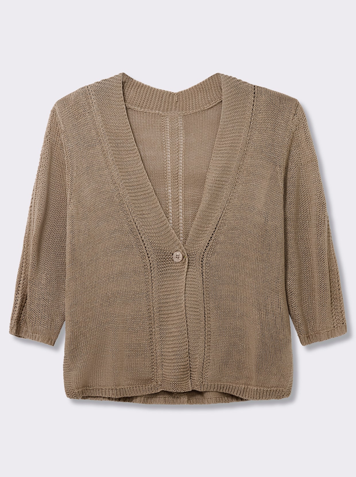 Strickjacke in pflegeleichtem Bändchengarn - beige