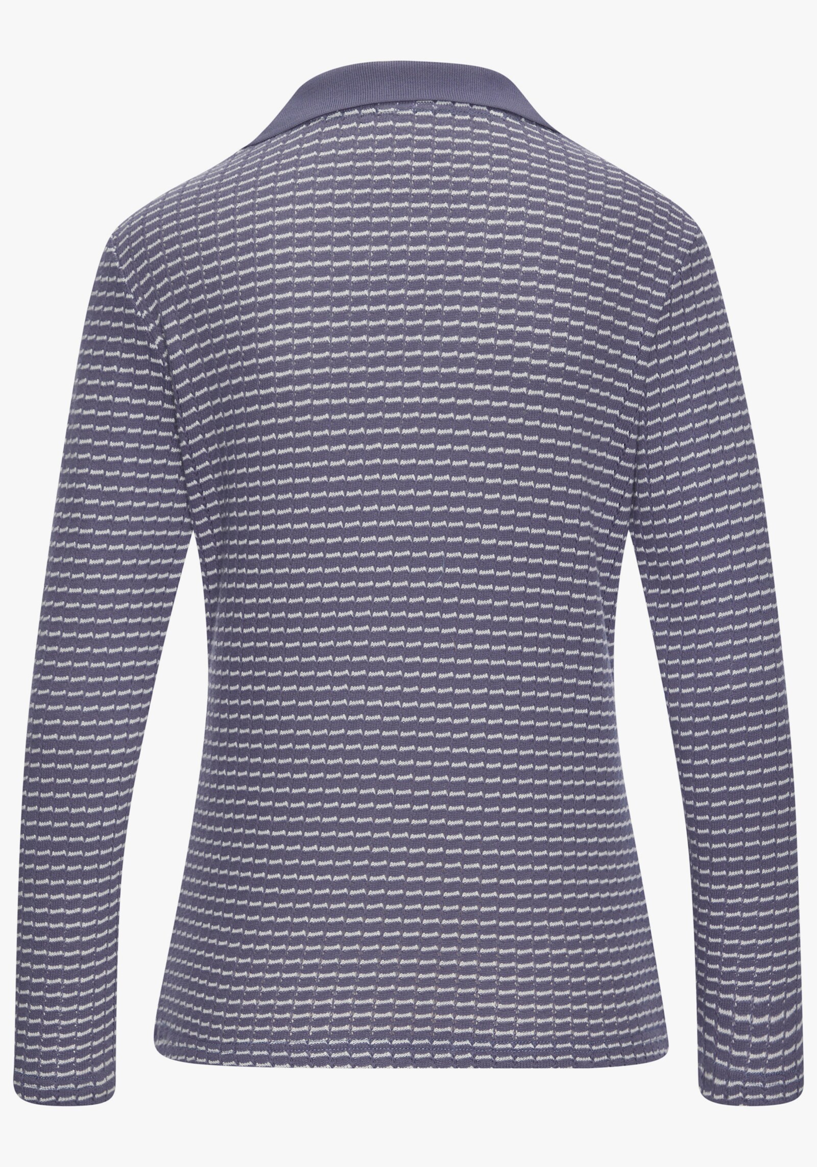 Vivance Poloshirt met lange mouwen - blauw/crème