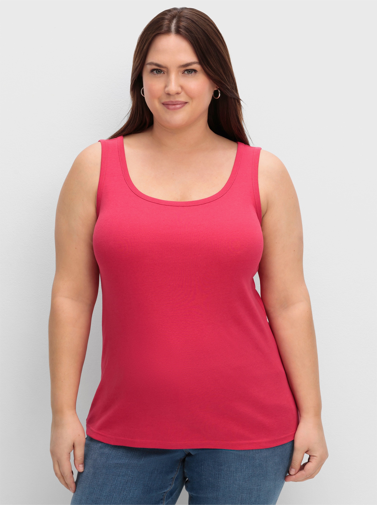 sheego Tanktop in Rippqualität - magenta