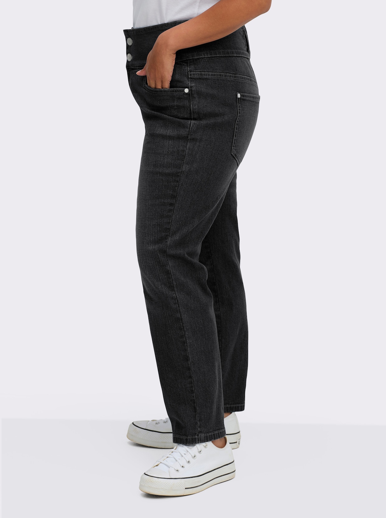 sheego High-waist-Jeans - black denim