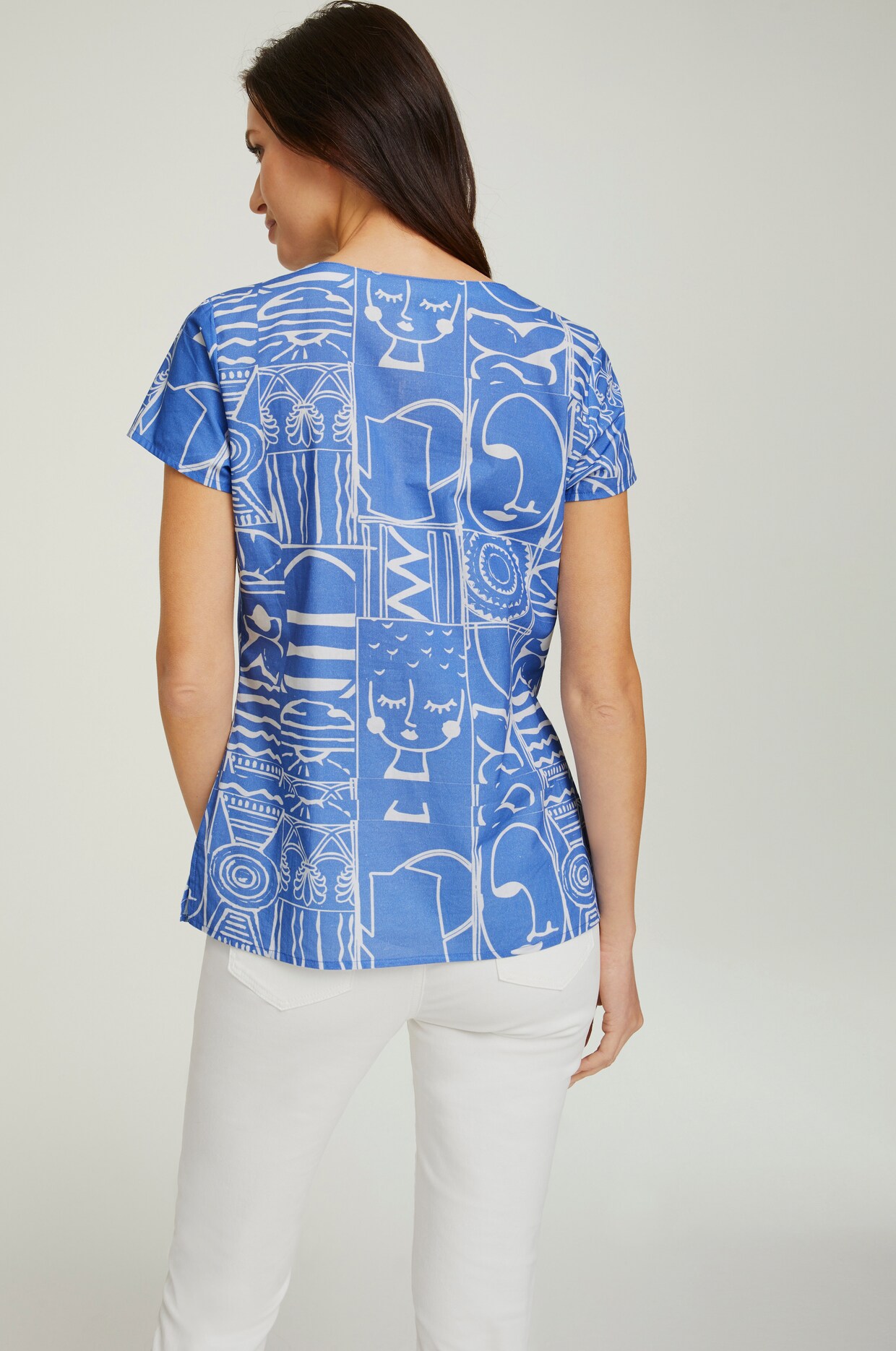 heine Druckbluse - kornblume-ecru