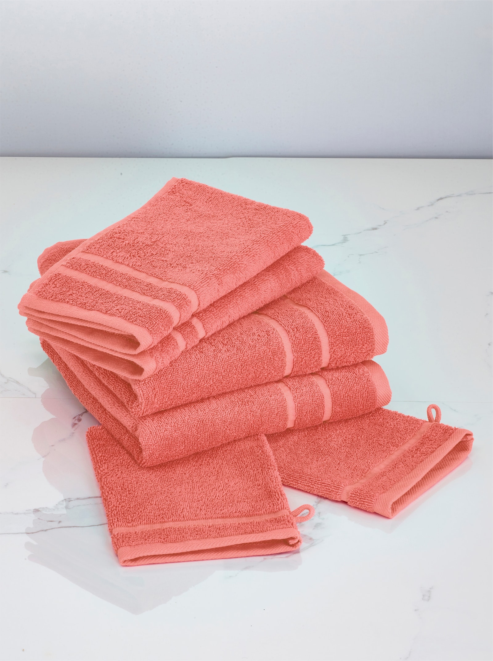 6-tlg. Handtuch-Set - koralle