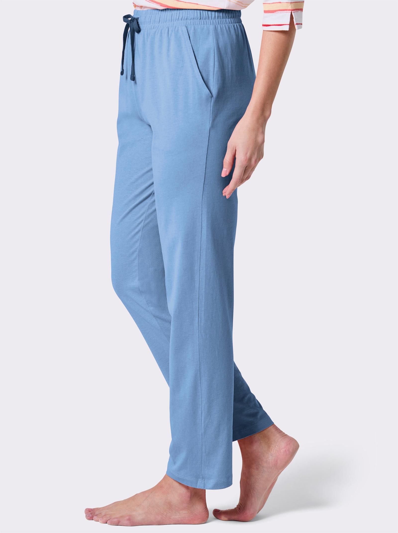 wäschepur Schlafanzughose mit 2 Taschen - himmelblau