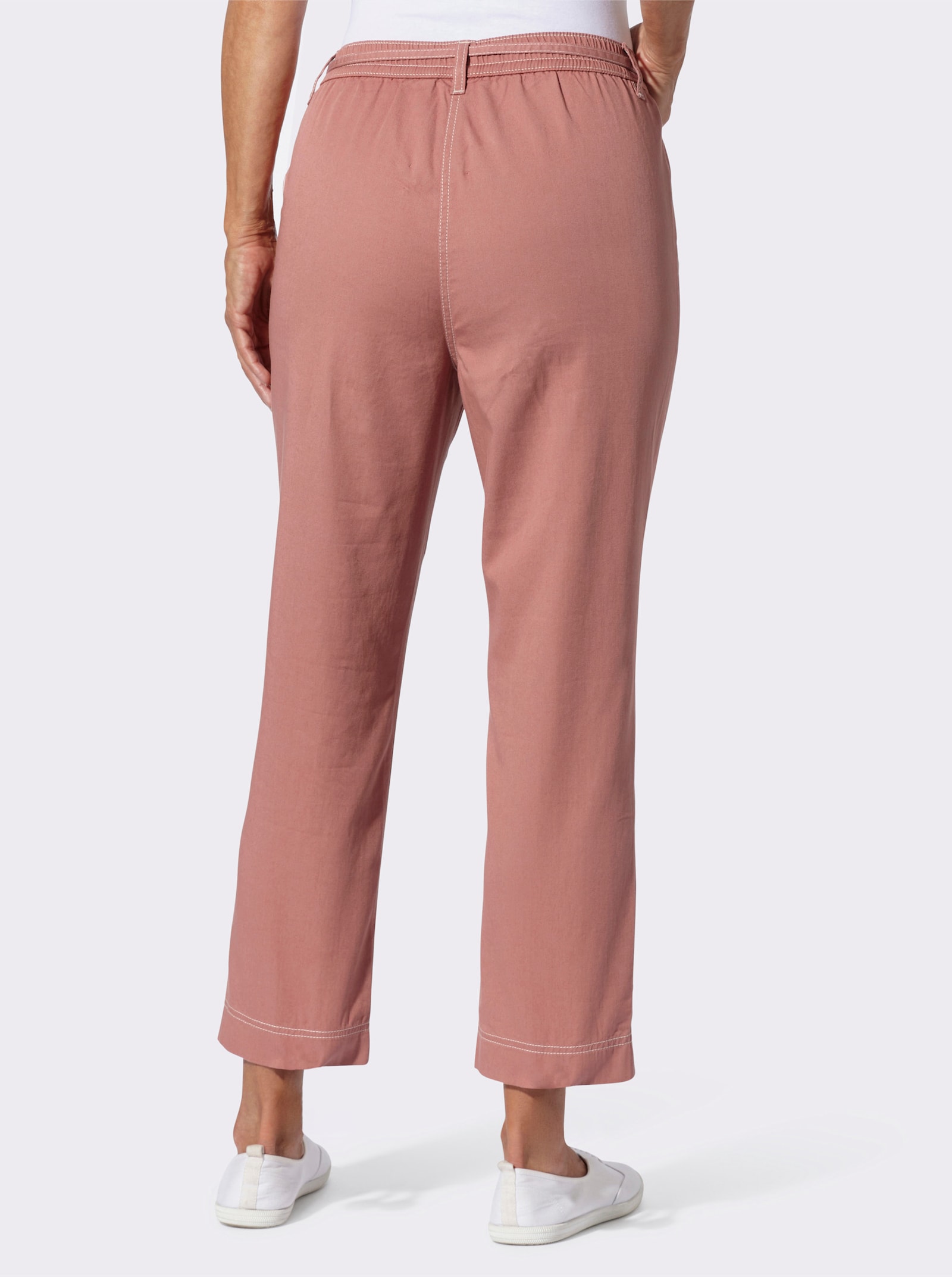 7/8-Jeans mit Rundum-Dehnbund - rosenholz