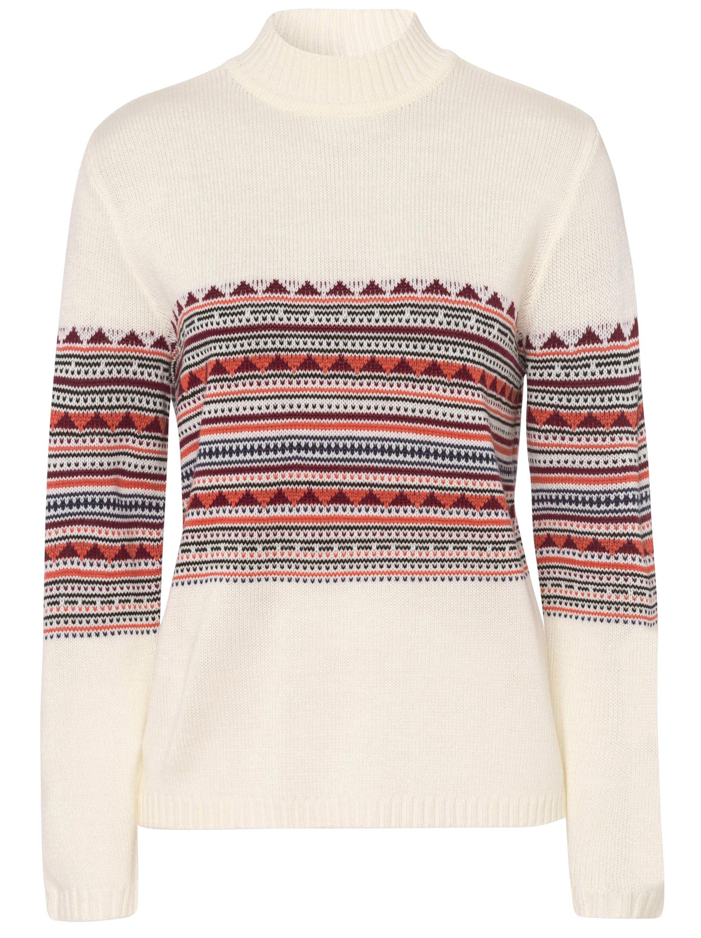 Pullover - wollweiß-gestreift