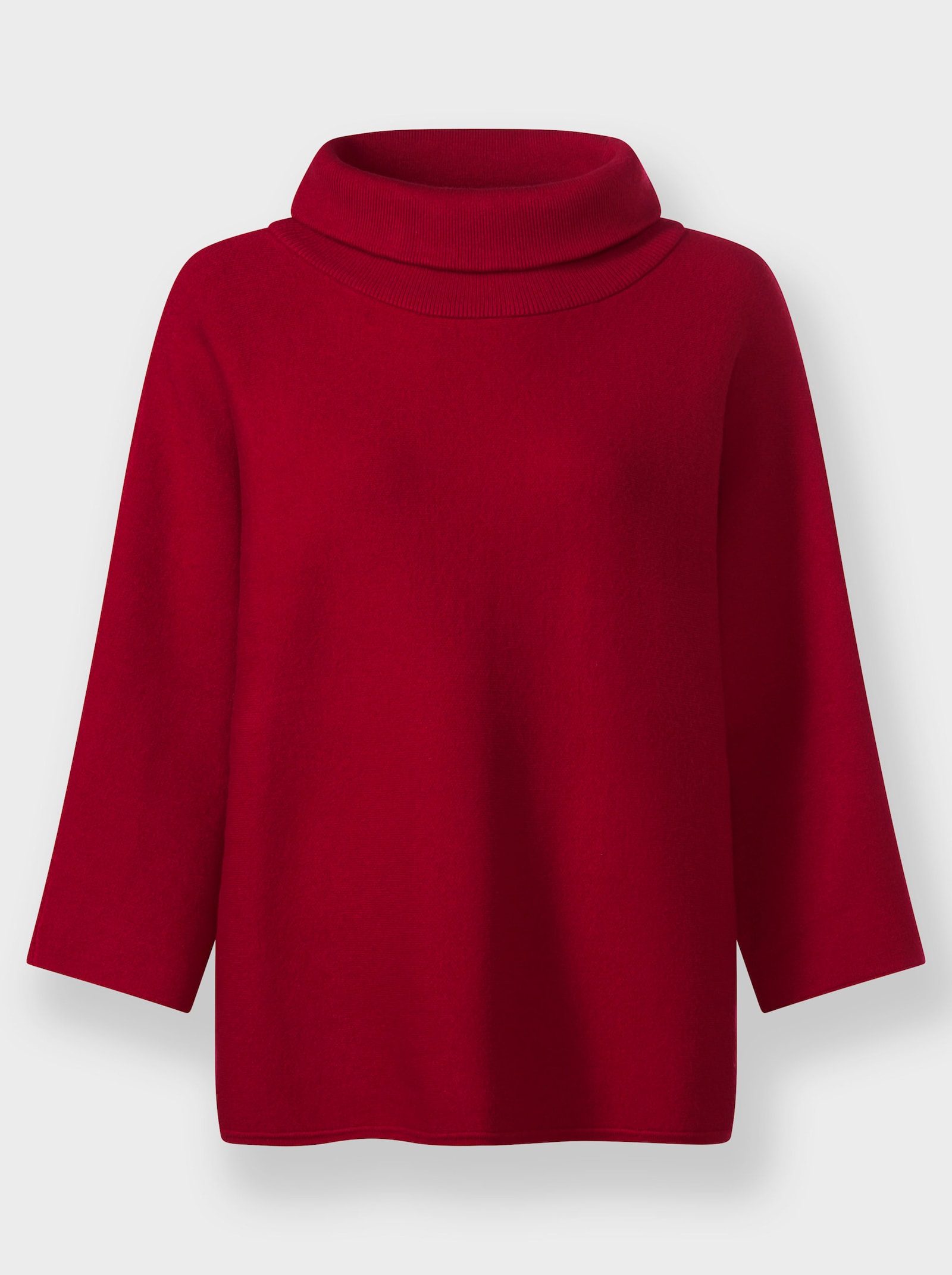 heine 3/4 Arm-Pullover mit halsfernem Rollkragen - rot