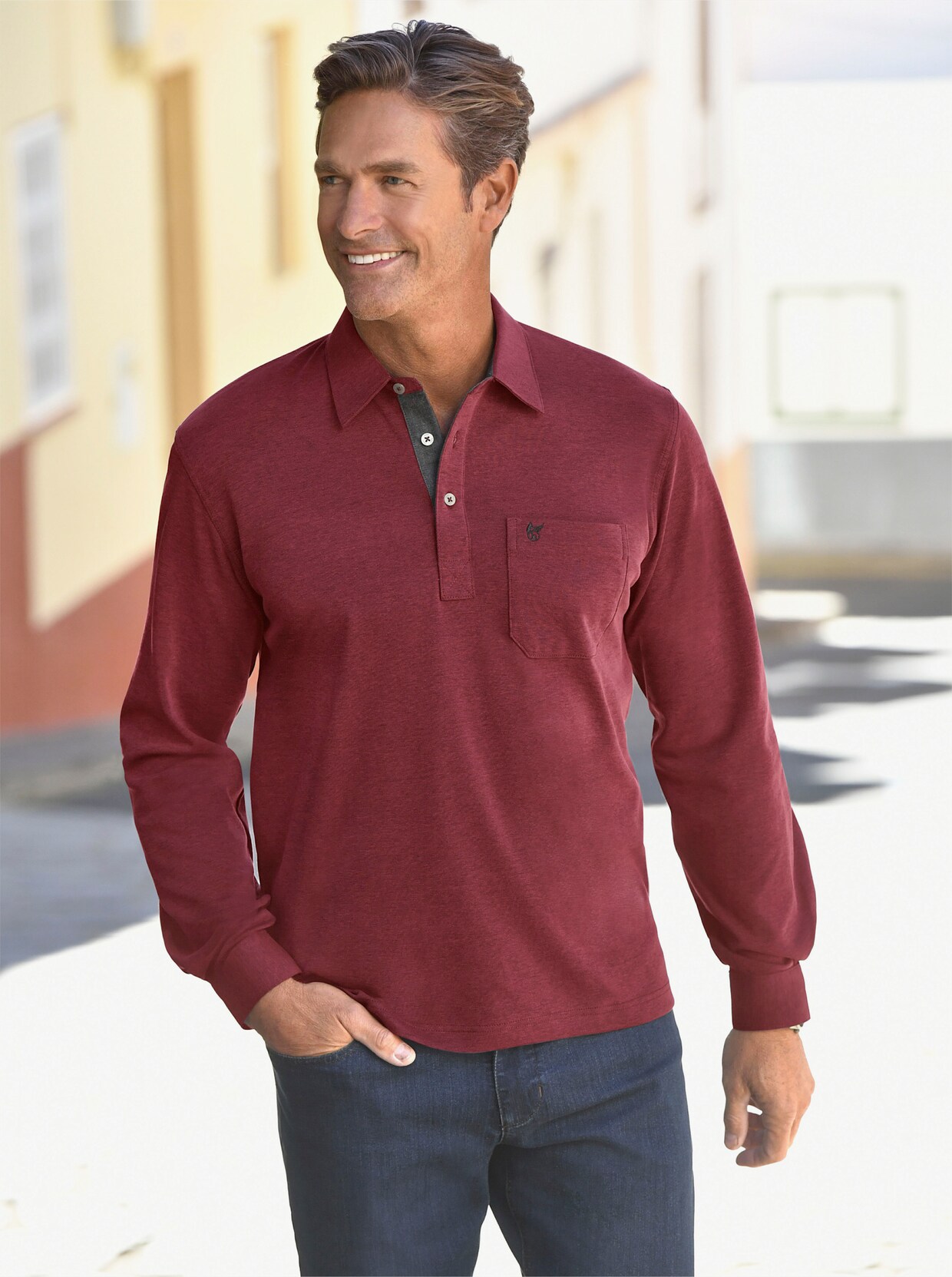 Langarm-Shirt - bordeaux