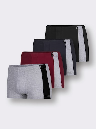 wäschepur men Pants - schwarz + marine + grau-meliert + dunkelrot