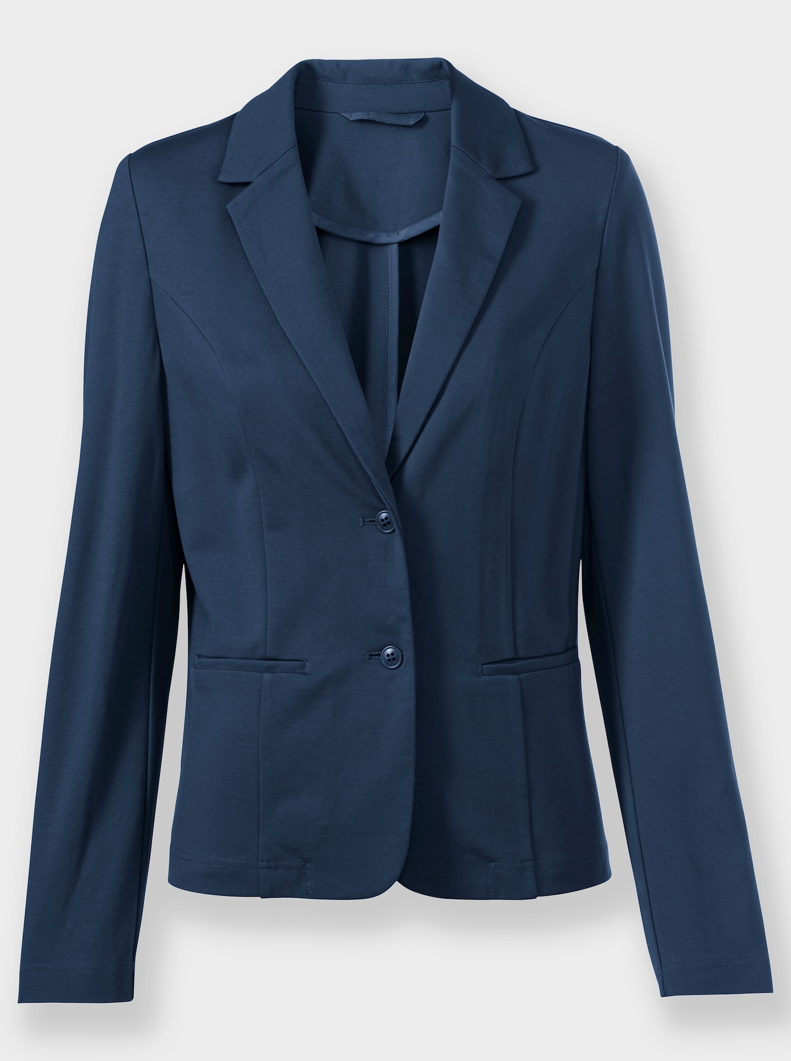 Blazer en jersey en qualité interlock - bleu foncé