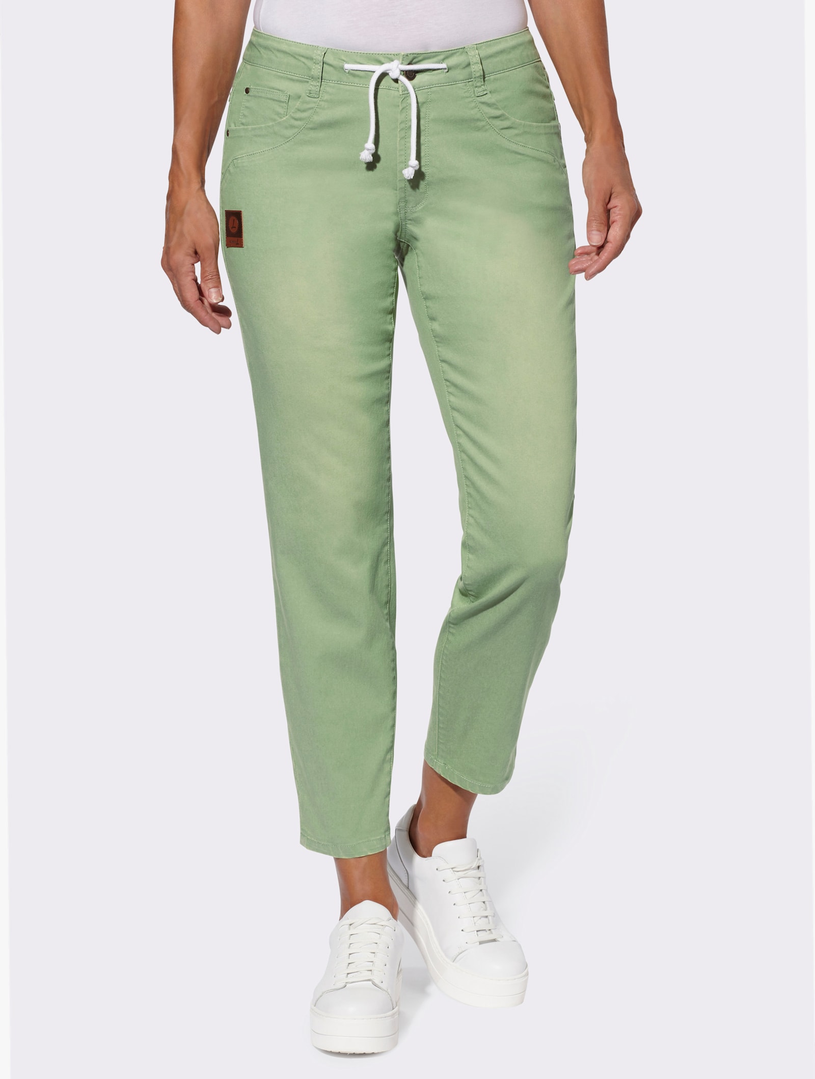 5-pocketjeans in enkellange snit - eucalyptus