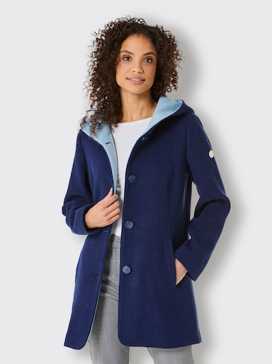 CREATION L PREMIUM Kapuzenjacke Kontrastfarbenes Kaputzenfutter - marine-bleu