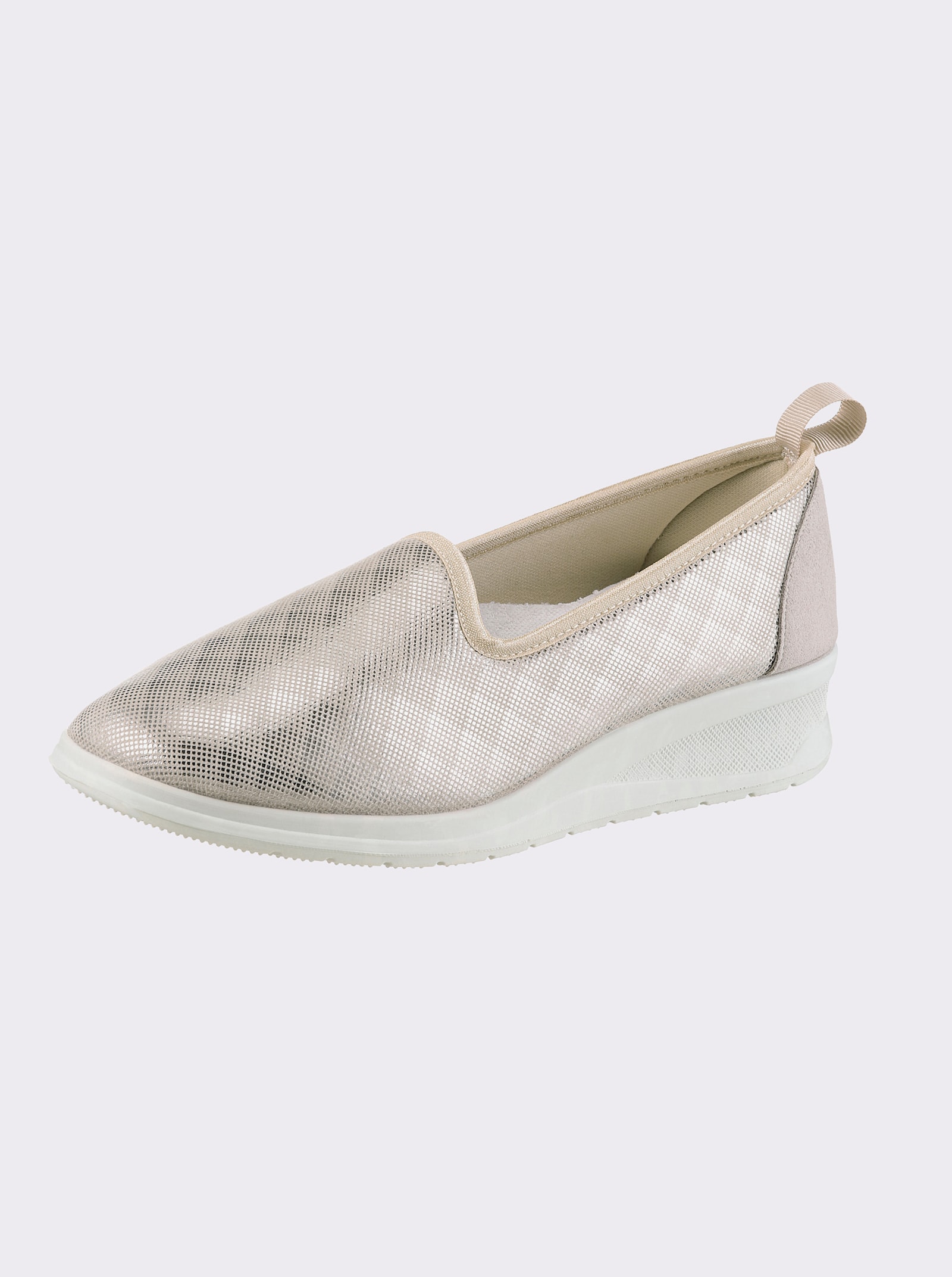 airsoft comfort+ Slipper aus Stretch-Material - beige-kariert