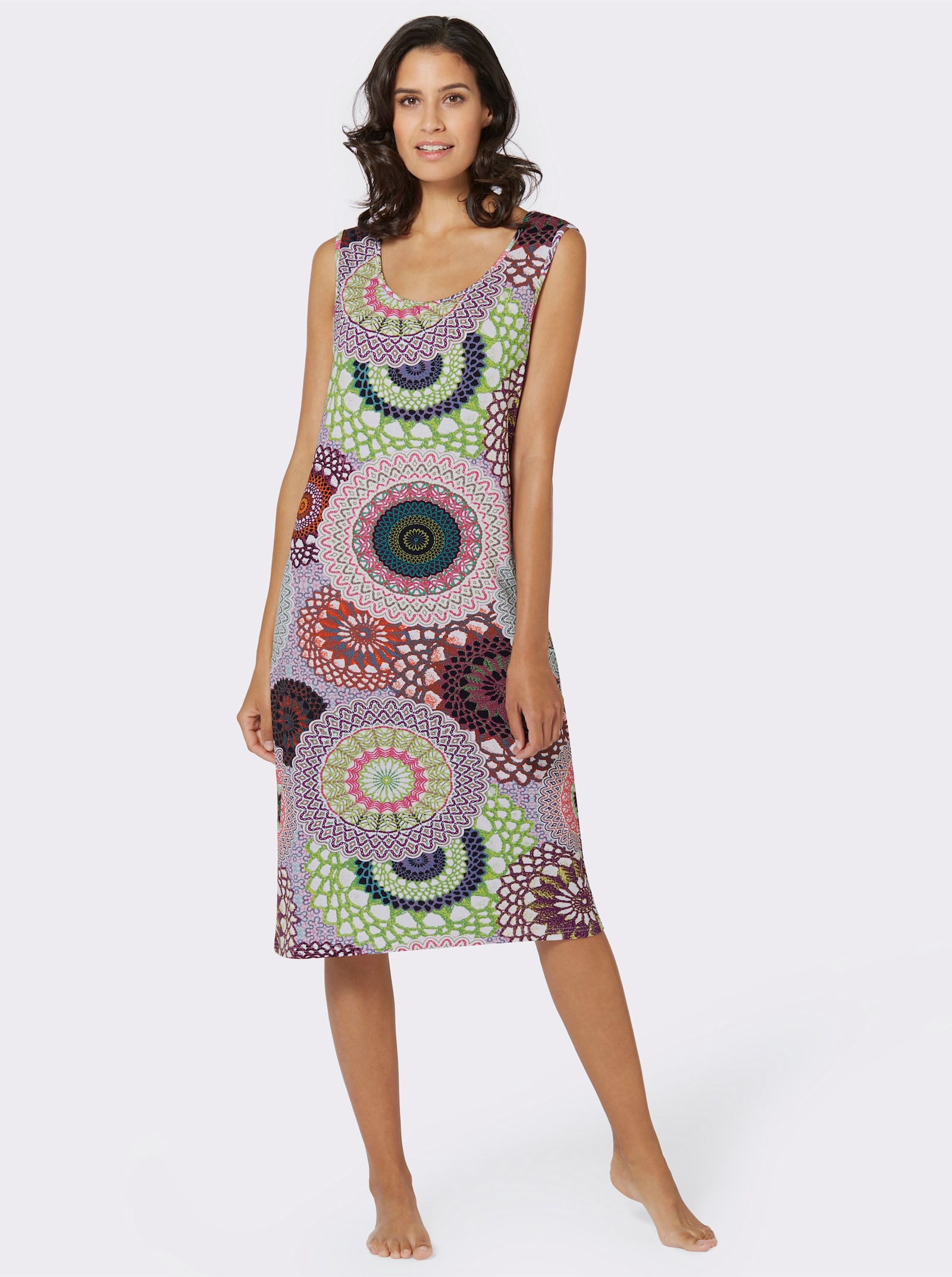 feel good Sommerkleid in Viskose-Qualität - bunt-bedruckt